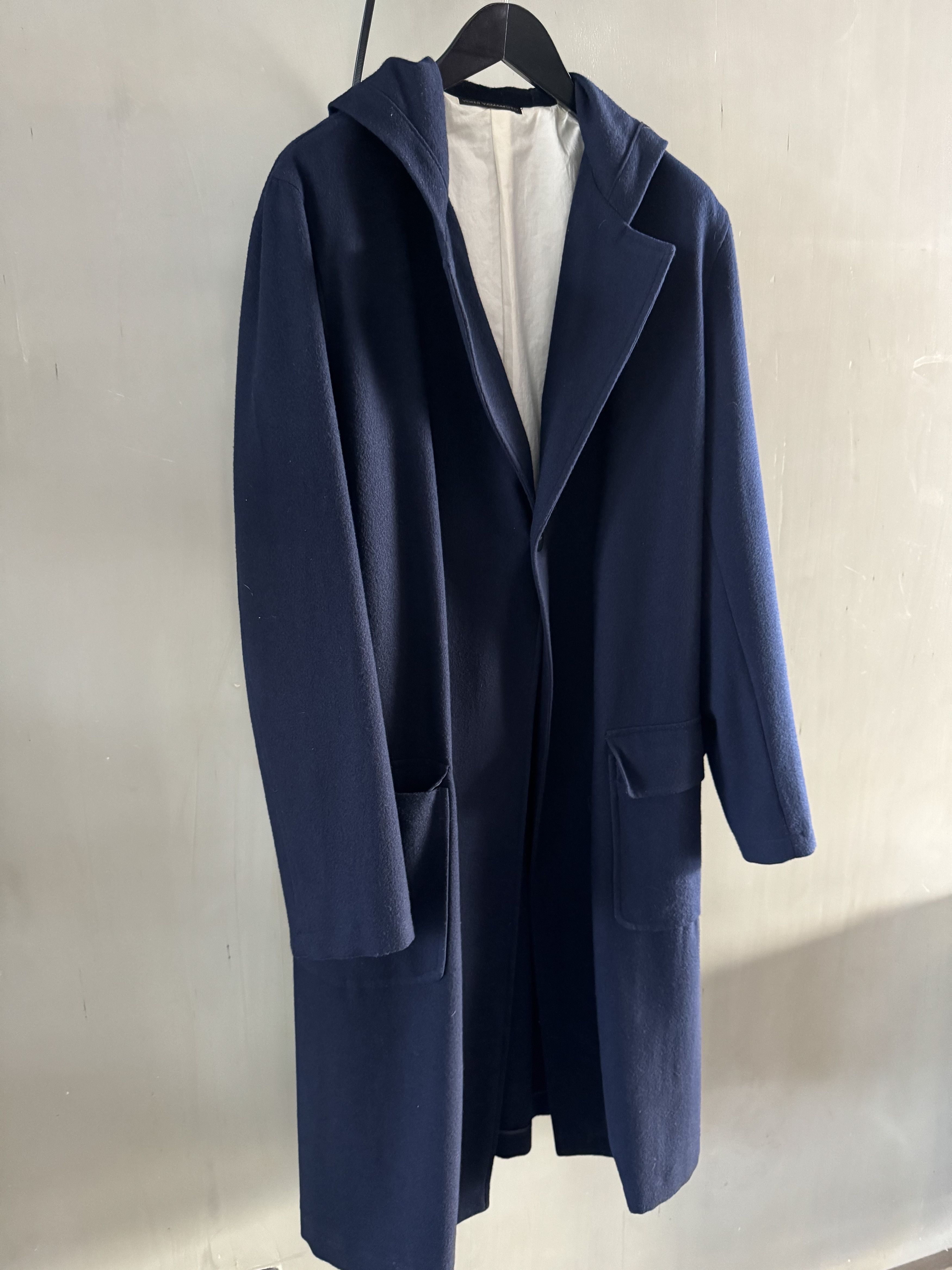 RARE WOOL HOODED LIGHT LONGCOAT BY YY