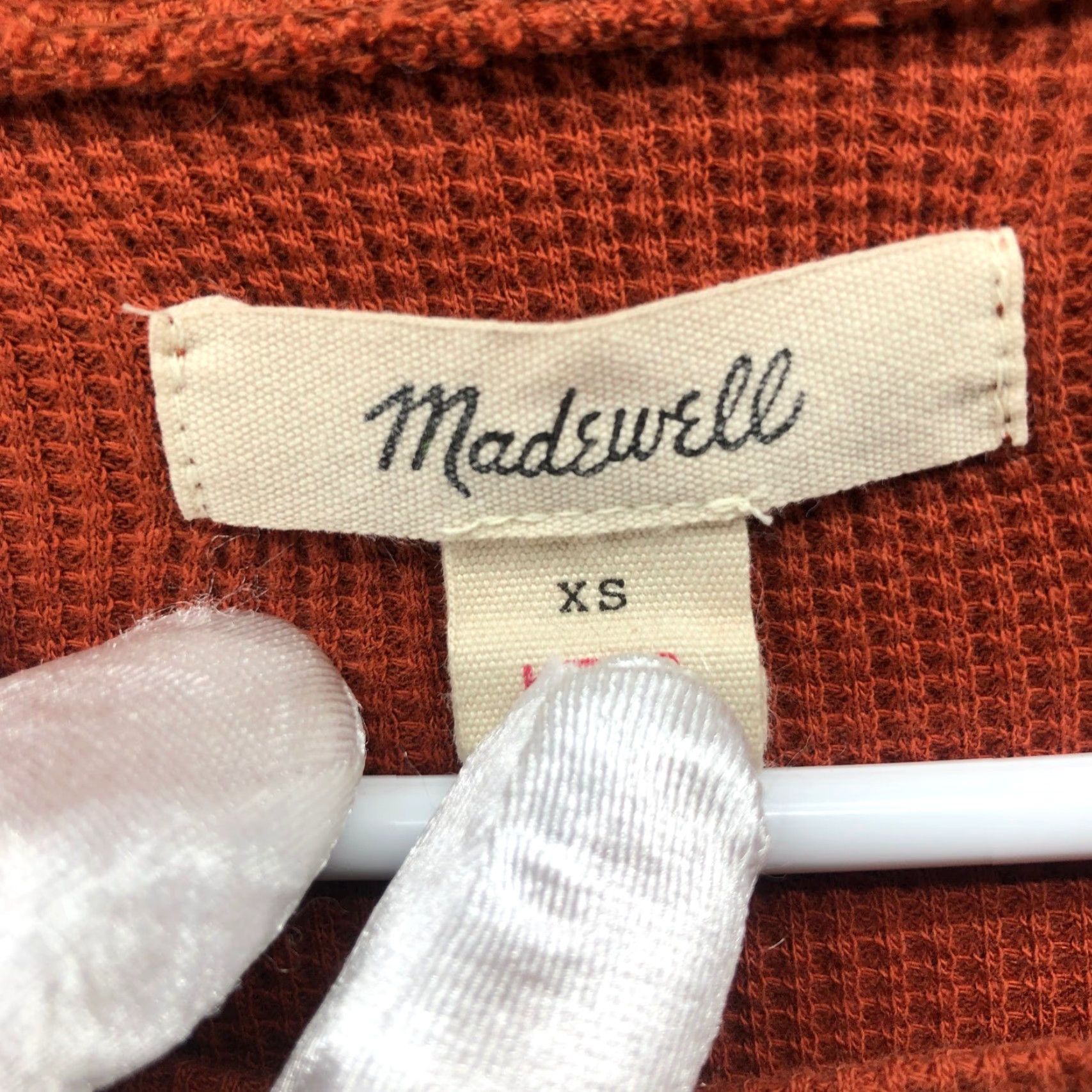 Madewell VINTAGE Madewell Waffle Knit Pocket Tee Womens XS Long Sleeve Tan Brown Crewneck Cotton Size XS / US 0-2 / IT 36-38 - 3 Thumbnail