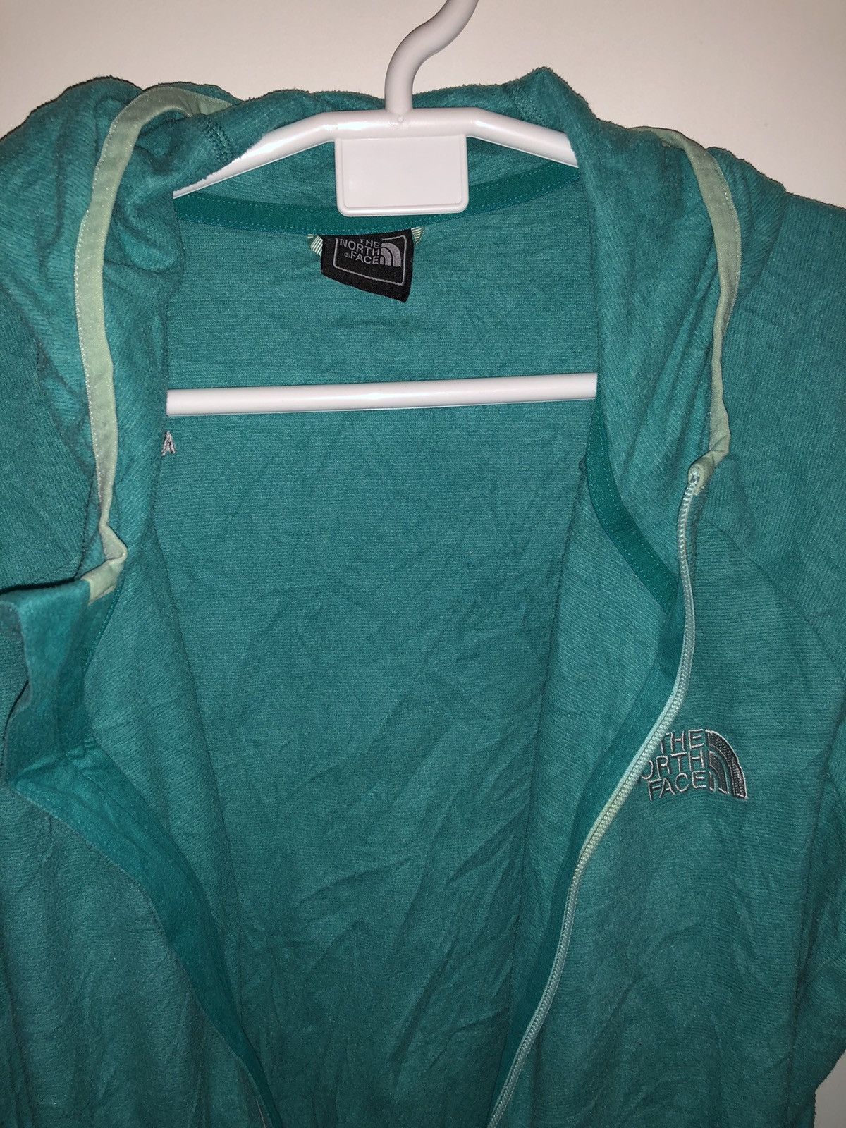 The North Face × Vintage Vintage Teal The North Face Fleece Hooded Jacket Size M / US 6-8 / IT 42-44 - 2 Thumbnail