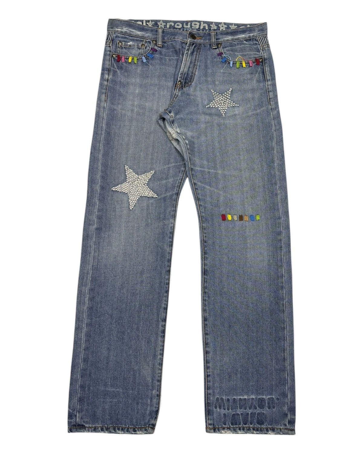 Other 🔥Vintage UNION MADE Patchwork Distressed Denim Jeans Size US 34 / EU 50 - 7 Thumbnail