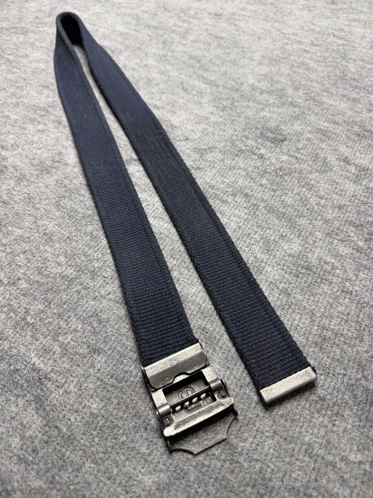 Levi's 00s Y2K Vintage Levi’s Navy Cotton Belt Metal Logo Buckle Size ONE SIZE - 10 Thumbnail