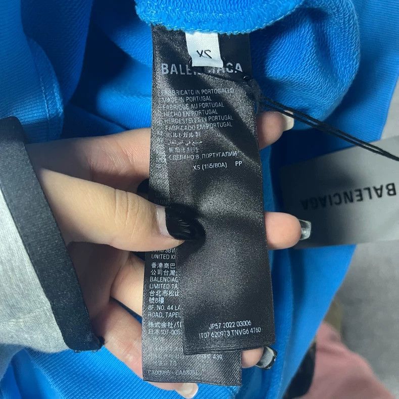 Balenciaga Balenciaga Blue logo printed monogram casual long sleeve ho Size US S / EU 44-46 / 1 - 8 Thumbnail