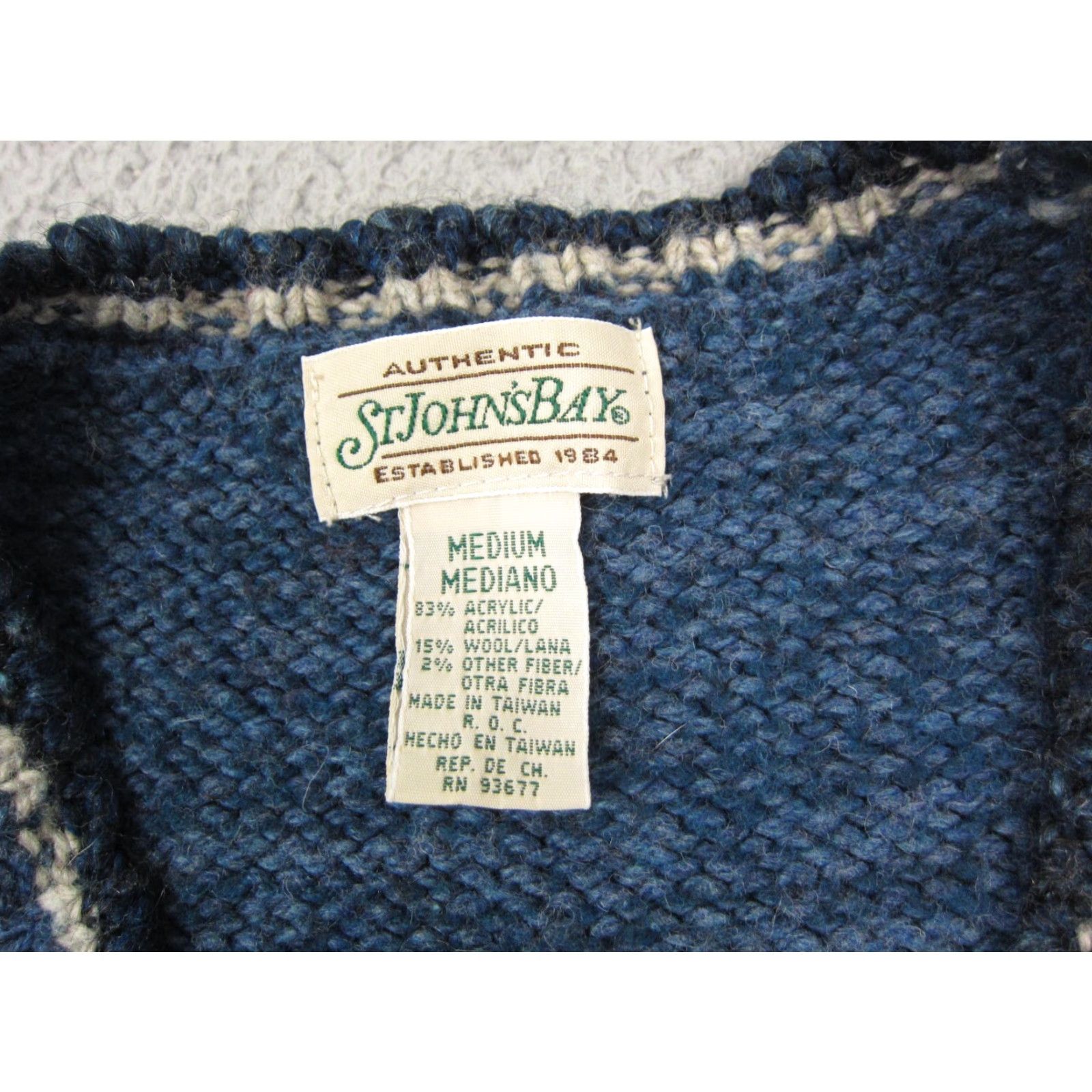 Vintage VINTAGE St. Johns Bay Vest Womens M Blue Fair Isle Knit Full Zip Up Ladies Shirt Size M / US 6-8 / IT 42-44 - 3 Thumbnail