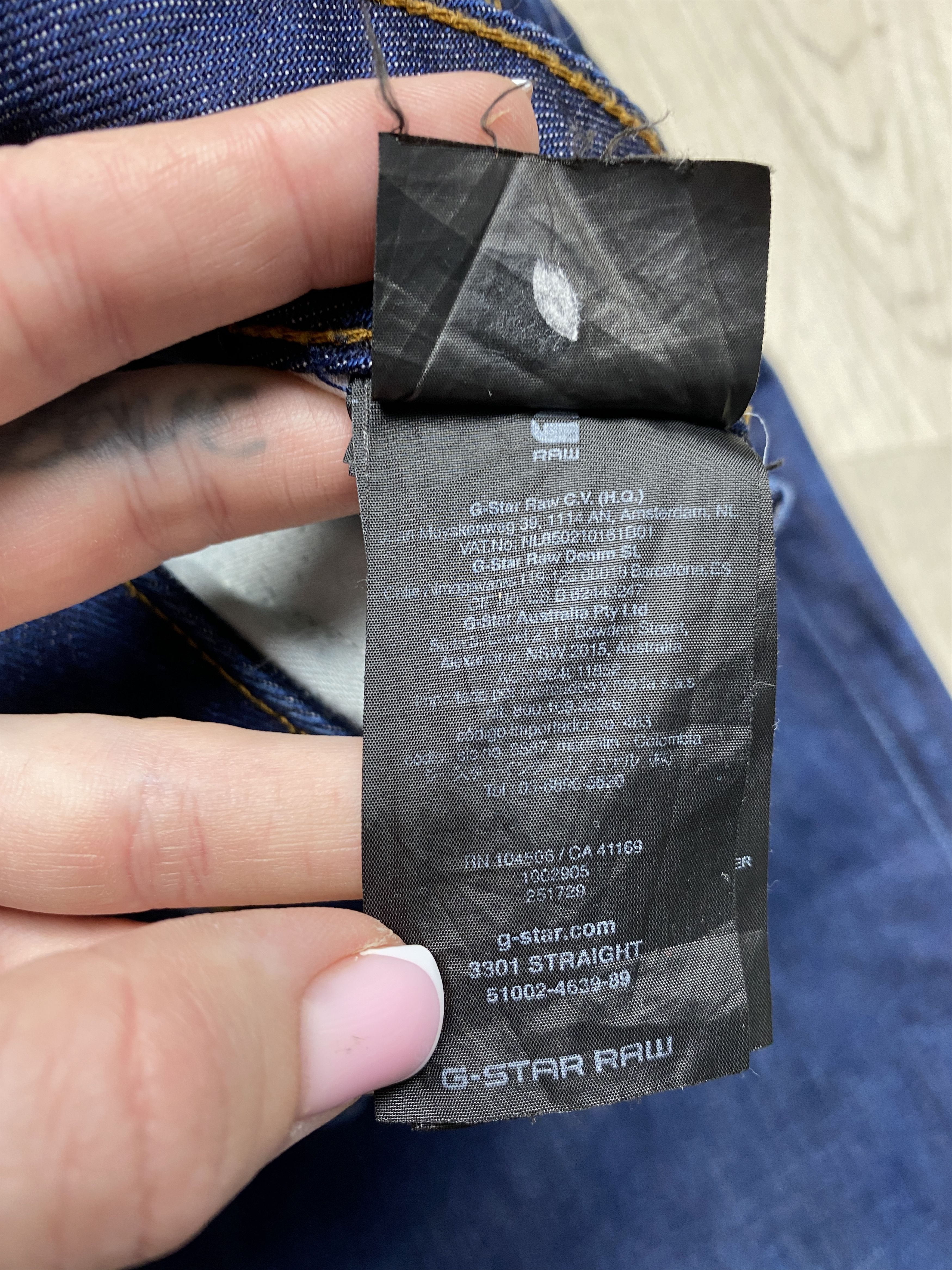 G-Star G Star Raw 3301 Straight Mens Denim Pants Jeans Size US 32 / EU 48 - 8 Thumbnail