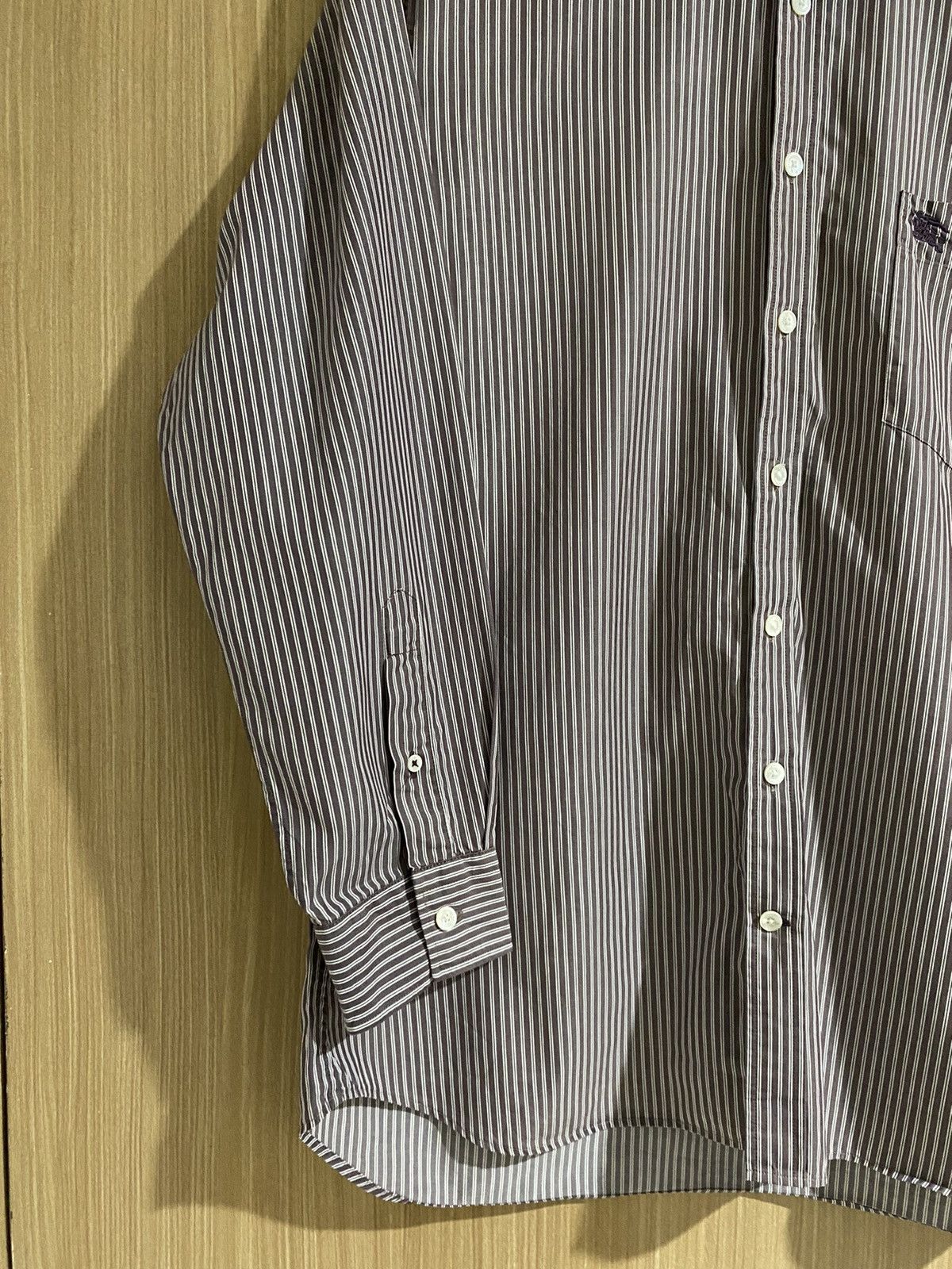 Burberry × Japanese Brand Burberry london white and soft lilac stripe button up Size US L / EU 52-54 / 3 - 3 Thumbnail