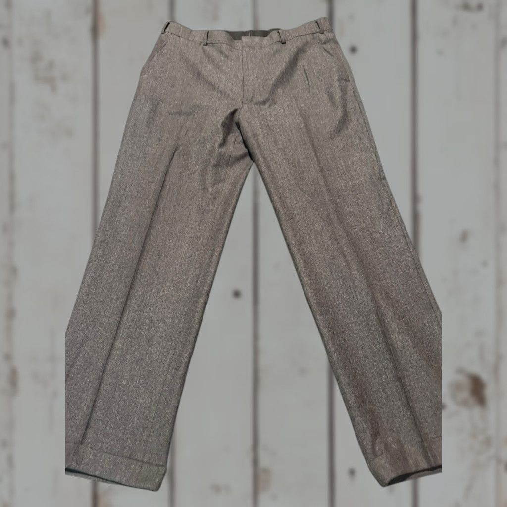 Brooks Brothers VINTAGE Brooks Brothers Pants Mens Gray Straight Cuffed Brooksease Wool USA Size US 33 - 1 Thumbnail