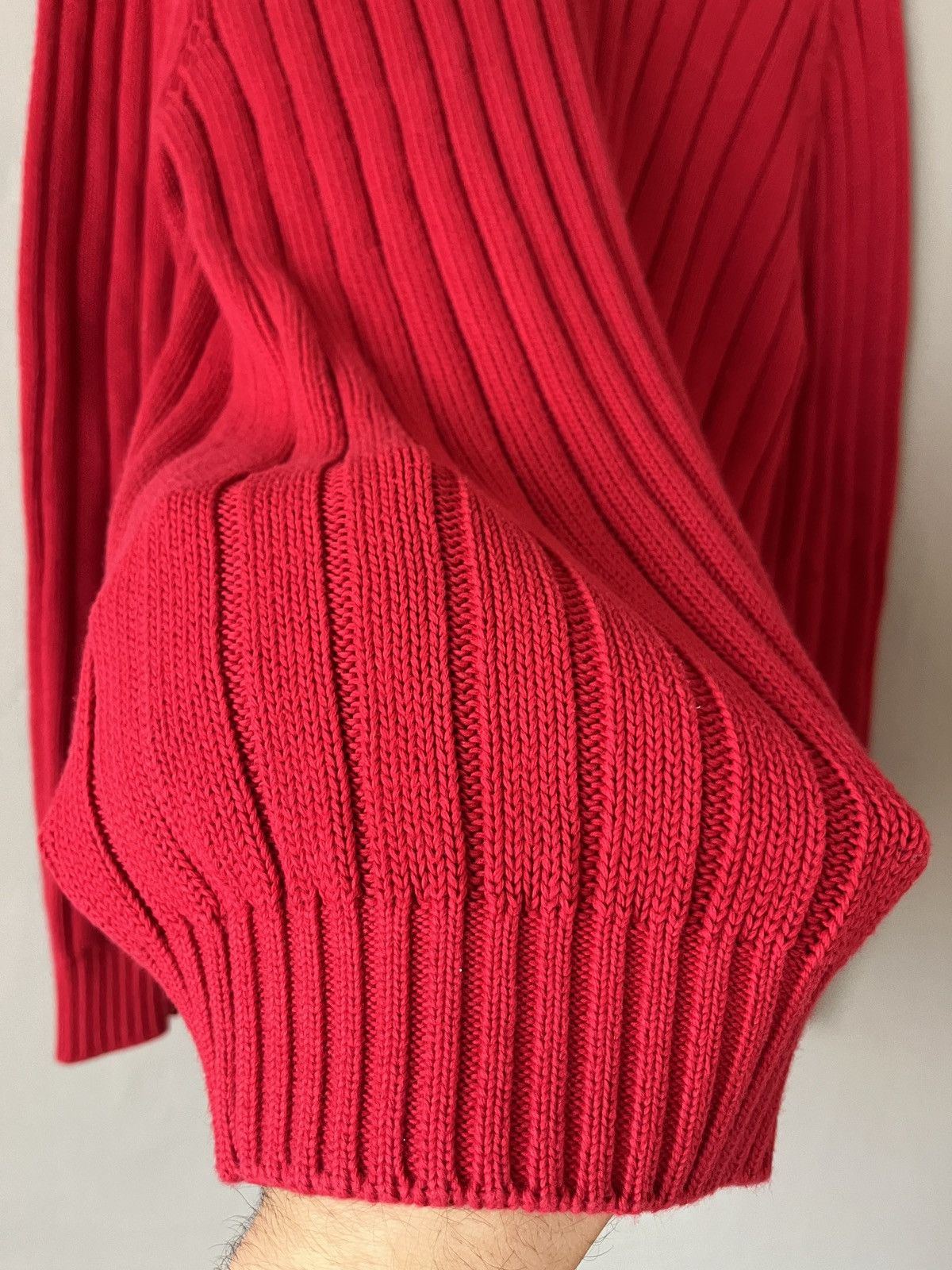 Luxe Falconeri Heavy Knit Cotton Red Fisherman Sweater Size US M / EU 48-50 / 2 - 5 Thumbnail