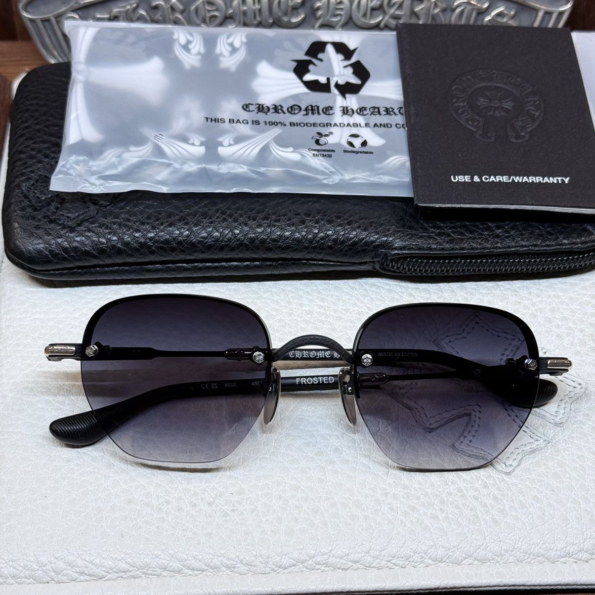 Chrome Hearts Chrome Hearts Frosted 1/1 ‘Dark Triad’ Sunglasses Size ONE SIZE - 13 Thumbnail