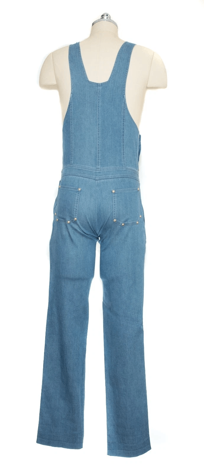 Balmain Balmain Square Neckline Gold Buttoned Denim Jumpsuit Size US 38 / EU 54 - 2 Thumbnail