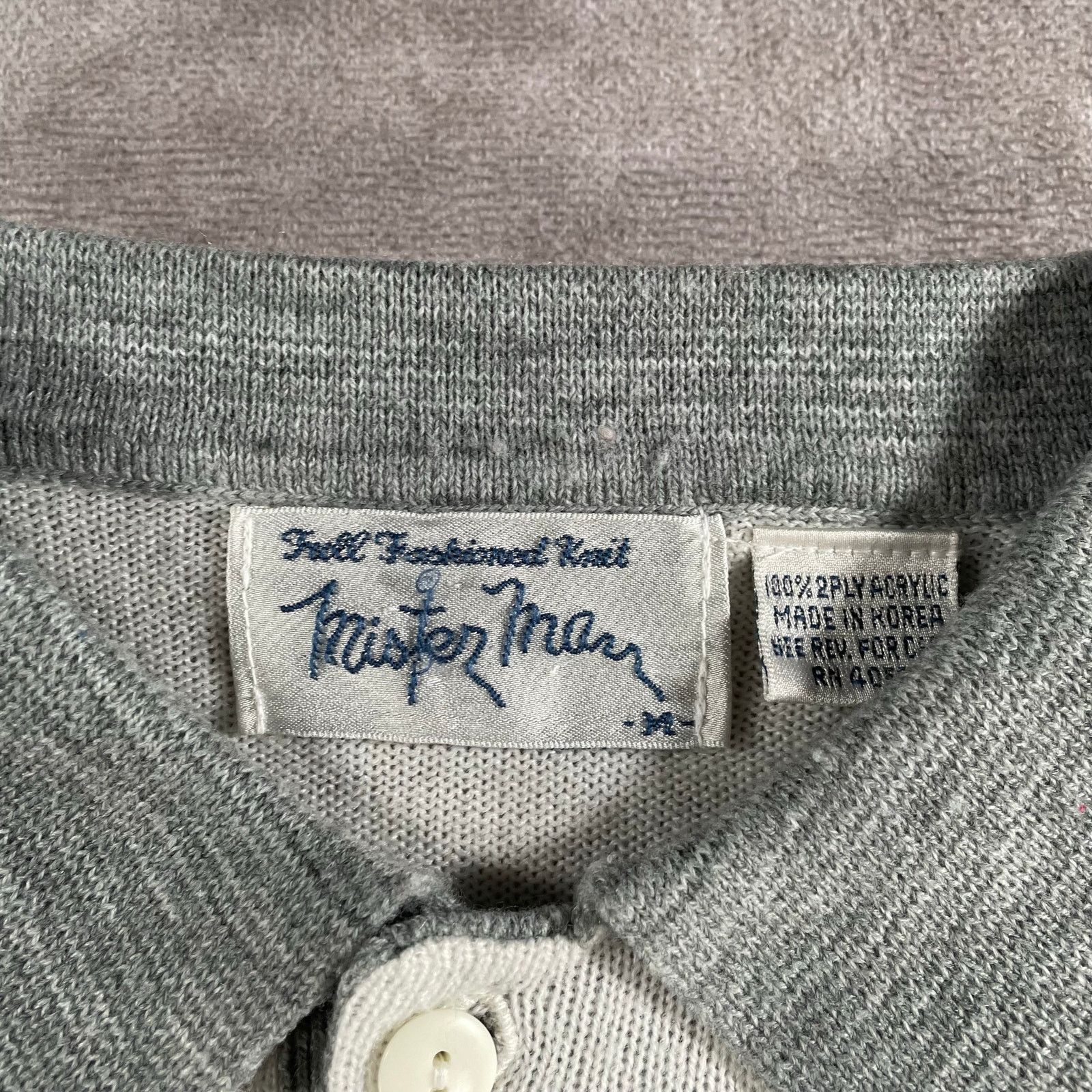 Vintage 70s 80s Mister Man 2plyAcrylic Striped Long Sleeve Button Up Size US M / EU 48-50 / 2 - 3 Thumbnail