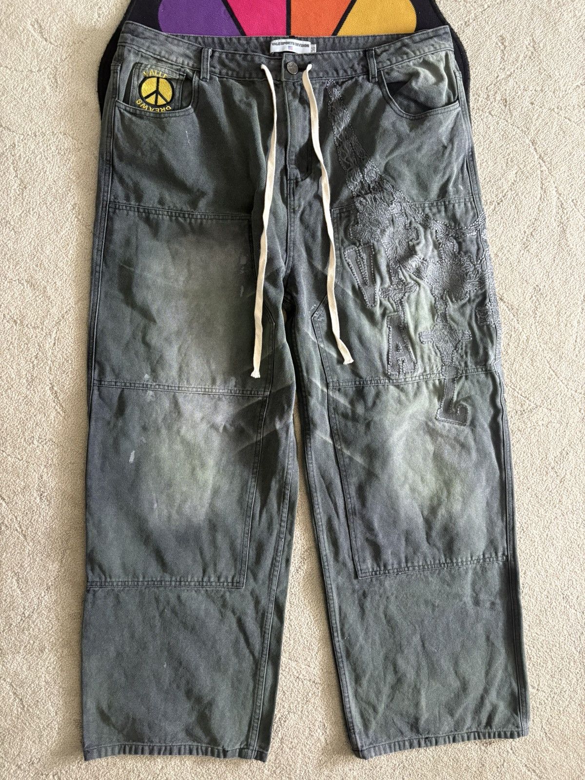 Vale Vale Forever Chain Painters Black Denim Jeans Size US 36 / EU 52 - 1 Thumbnail