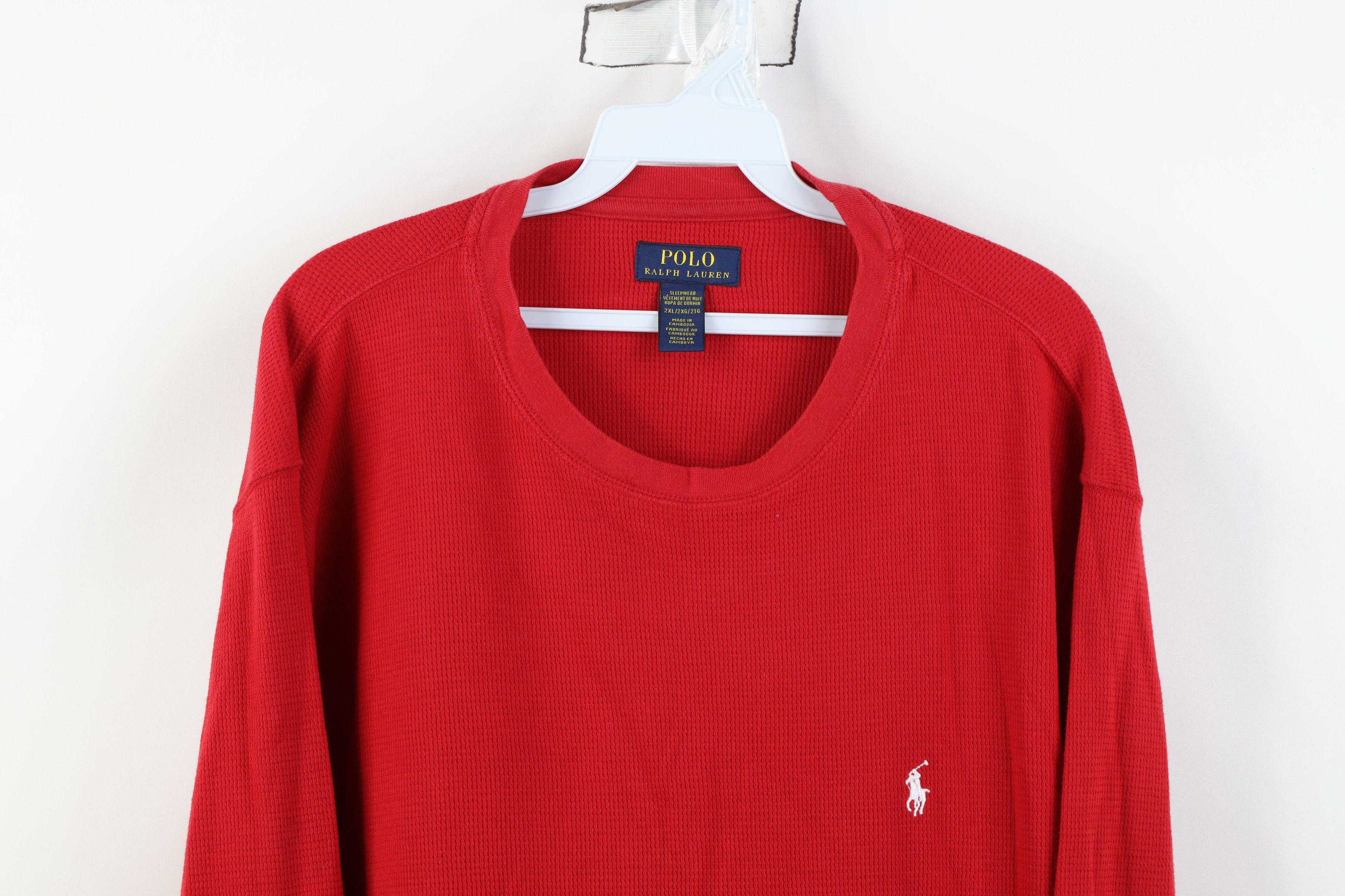 Polo Ralph Lauren Vintage 90s Y2K Ralph Lauren Waffle Knit Long Sleeve T-Shirt Size US XXL / EU 58 / 5 - 2 Thumbnail