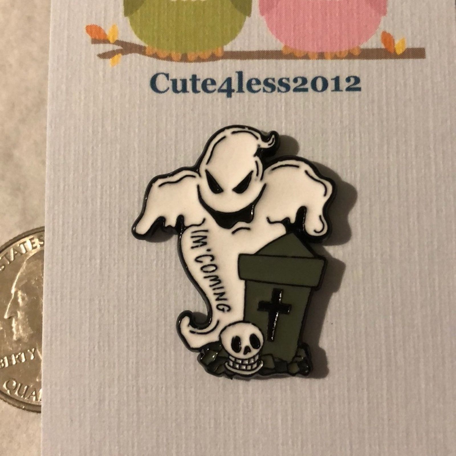 Other 👻 Ghost Grave Skull Halloween Pin Brooch Size ONE SIZE - 1 Thumbnail