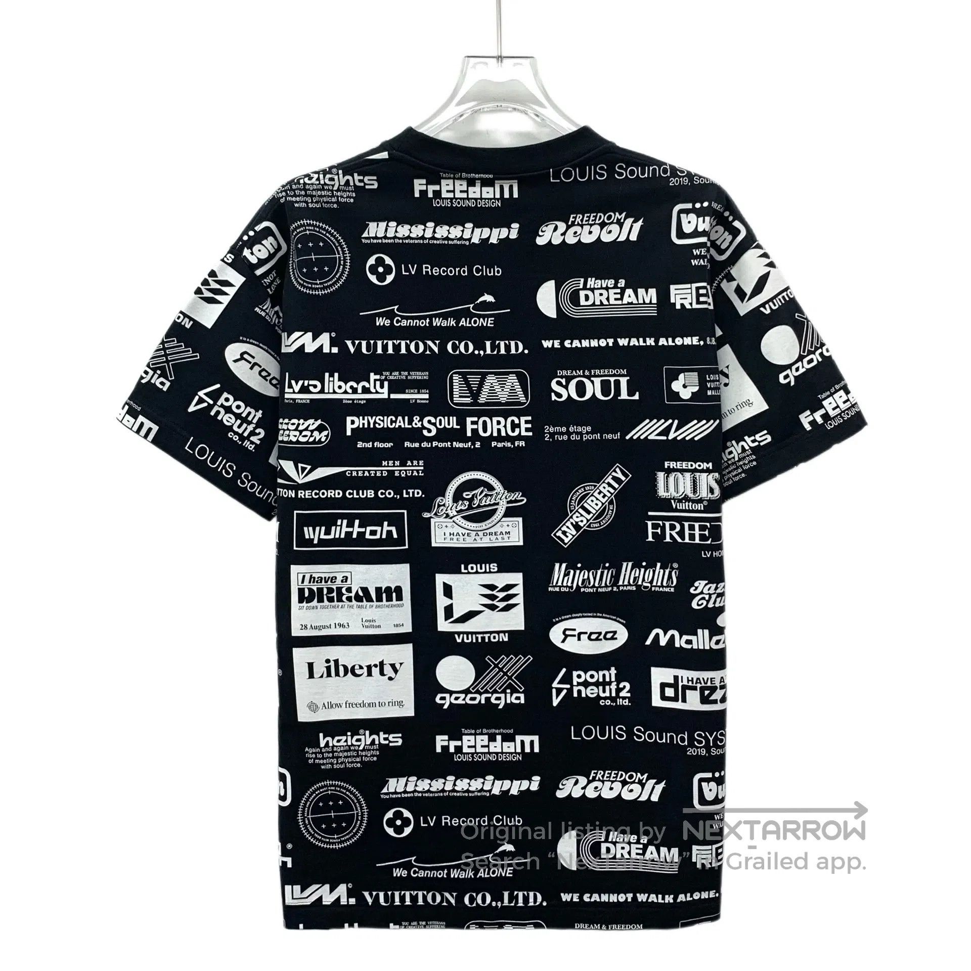 Louis Vuitton Louis Vuitton Black Letter Logo Printed Cotton Crew Neck S Size US XS / EU 42 / 0 - 2 Thumbnail