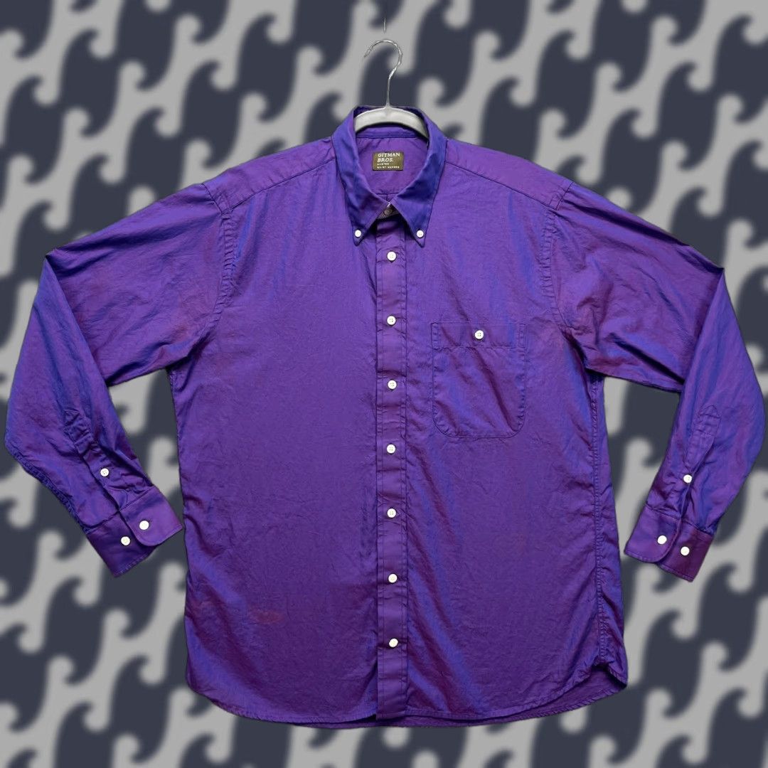 Vintage Gitman Bros Shirt Mens Large Iridescent Purple Long Sleeve USA Button Down Size US L / EU 52-54 / 3 - 1 Thumbnail