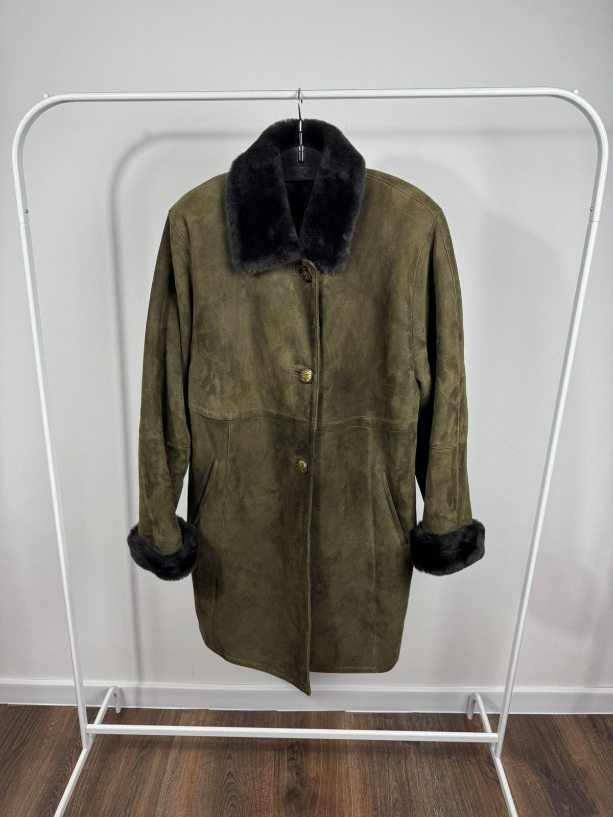 Other Vintage Shearling Suede Coat Fur Collar Lined Jacket XXL Size XXL / US 16-18 / IT 52-54 - 1 Thumbnail
