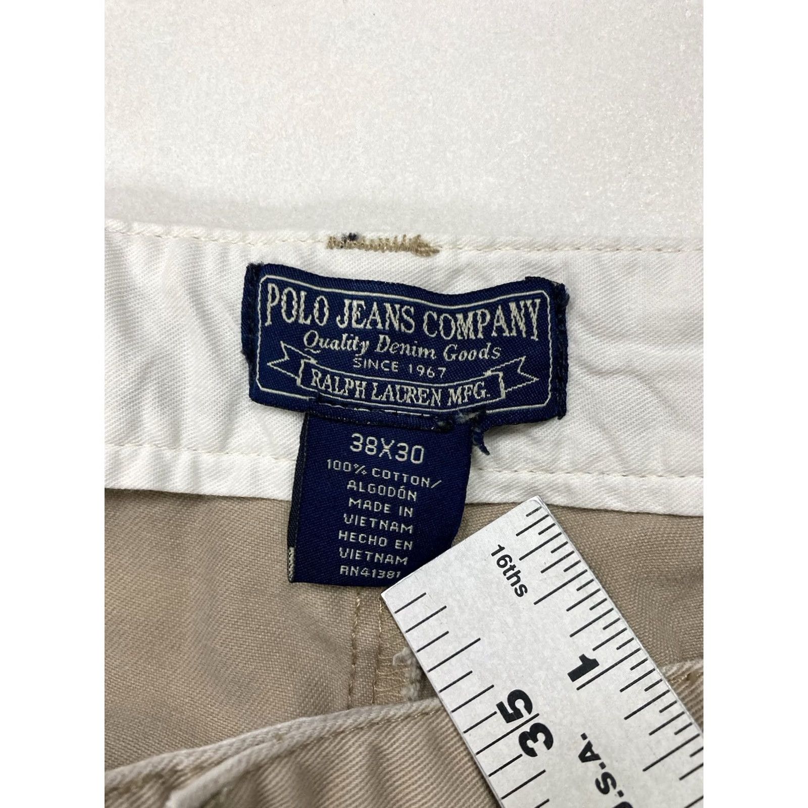 Polo Ralph Lauren VINTAGE Polo Jeans Ralph Lauren Chino Pants Men 38 x 29 Beige Size US S / EU 44-46 / 1 - 6 Thumbnail