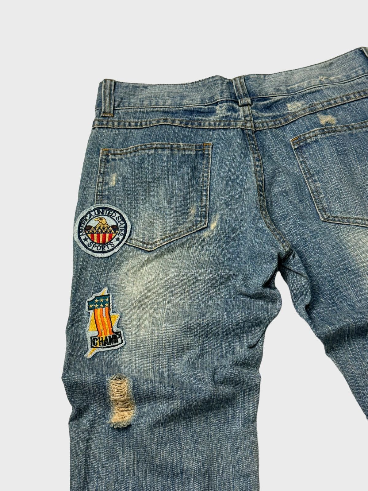Hysteric Glamour Flare Distressed Patches Junya Watanabe Style Denim Jeans Size US 29 - 9 Thumbnail