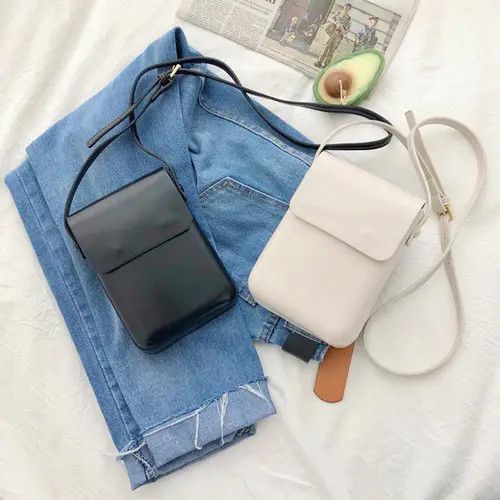 Leather Black - Vertical Crossbody Bag Size ONE SIZE - 2 Thumbnail