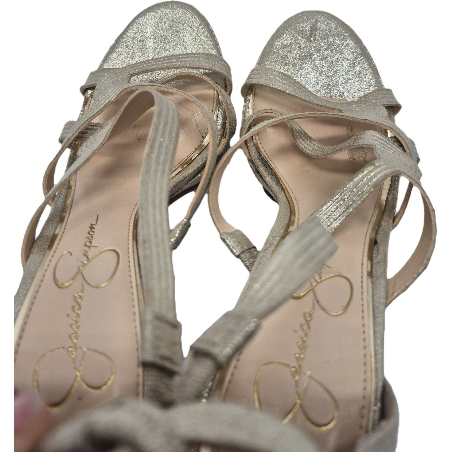 Jessica Simpson Jessica Simpson JS-Bellanne Metallic Gold Strappy Heels 8 Size US 8 / IT 38 - 8 Thumbnail
