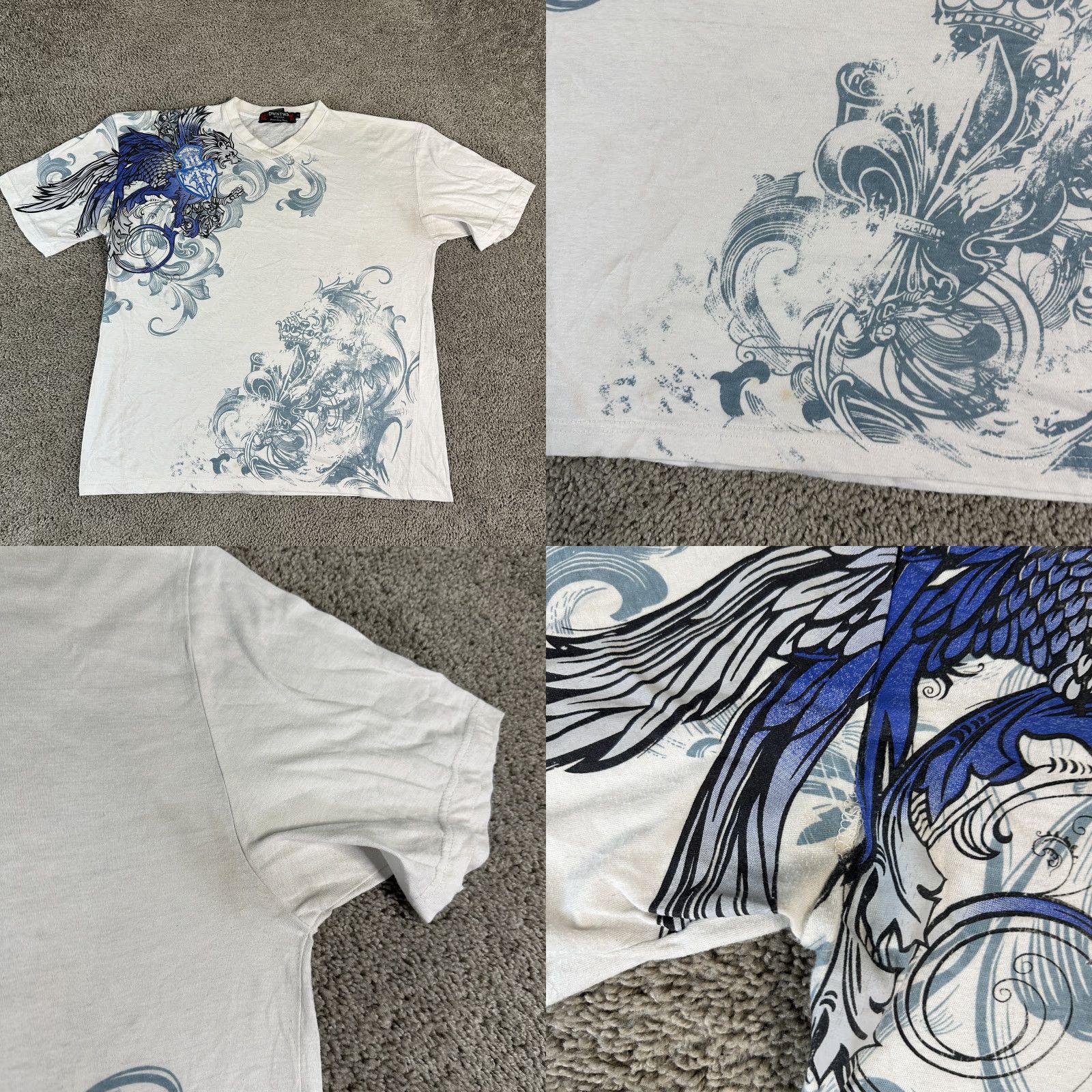 Express DWNTWN Express Shirt Mens Large White Graphic Tattoo Ascendance Luster Tee Short Sleeve Crew Neck Size US L / EU 52-54 / 3 - 8 Thumbnail