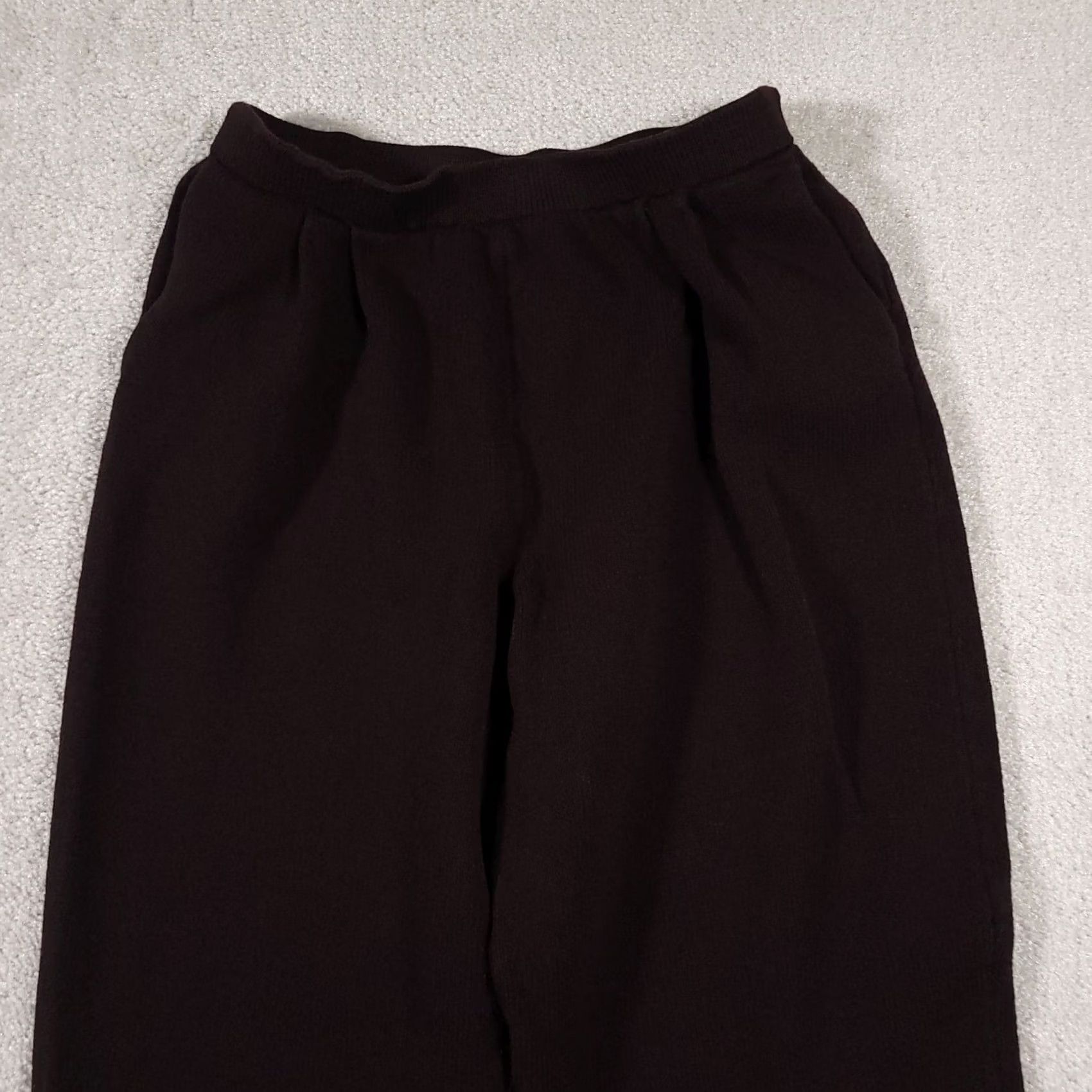 St. John VINTAGE Marie Gray St. John Santana Knit Pants Pull On Crop Women 6 Brown USA Cropped Straight P Size 28" / US 6 / IT 42 - 3 Thumbnail