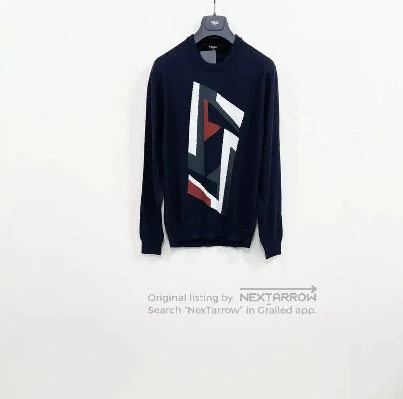 Fendi Men's Black Wool Crewneck Sweater .