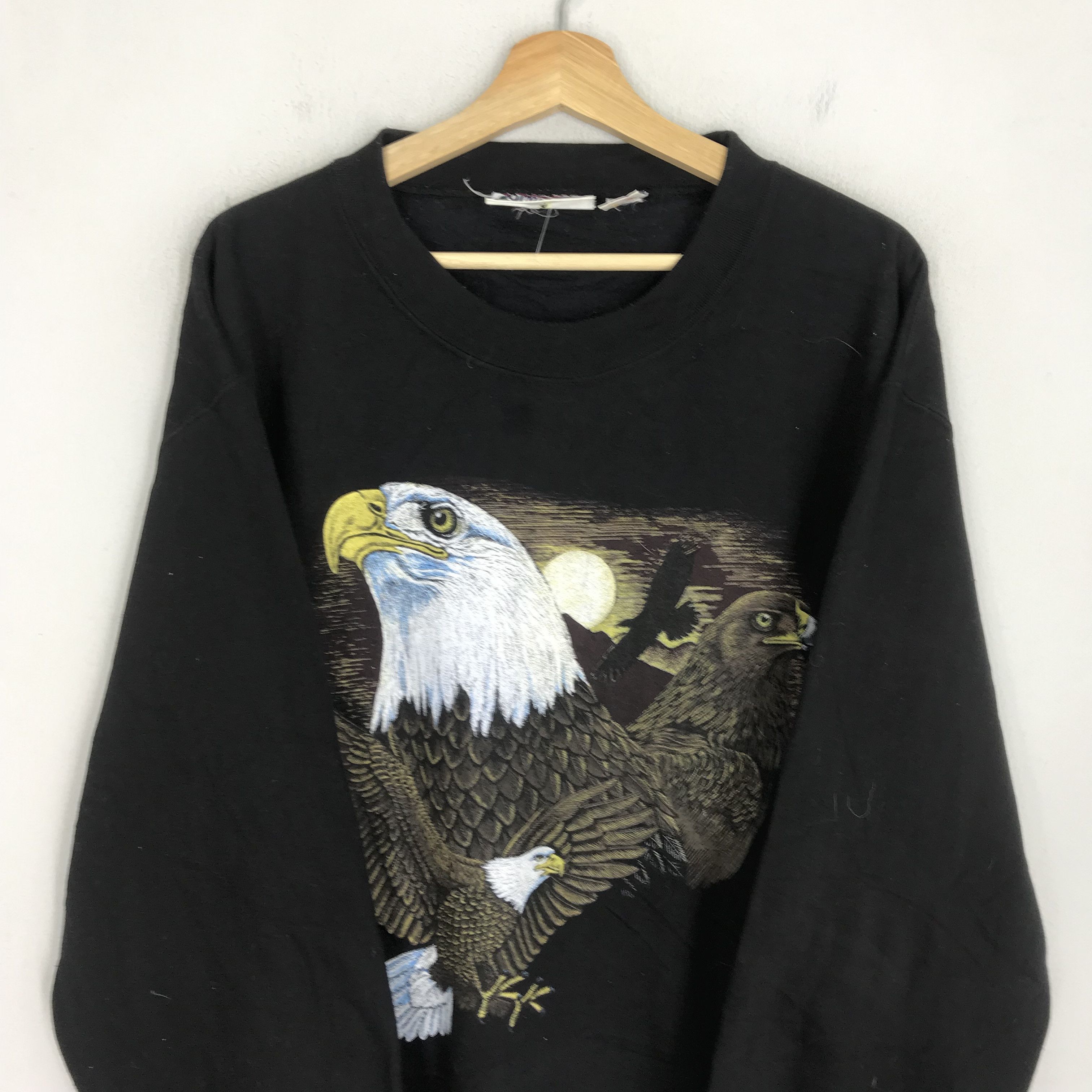 American Eagle Outfitters Vintage 90s Alaska Bald Eagles Black Sweatshirt - 447 Size US XXL / EU 58 / 5 - 7 Thumbnail