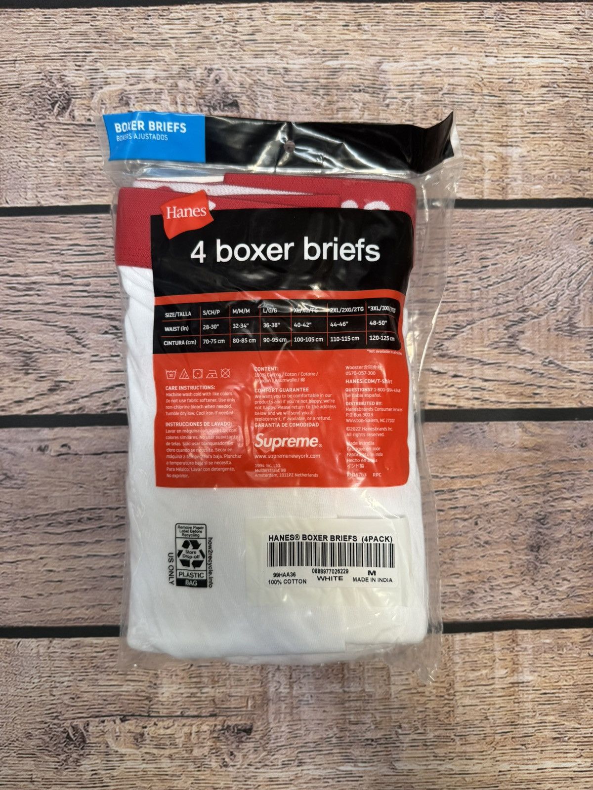Supreme NEW Supreme Hanes Boxers 4-Pack - White - Size M Size ONE SIZE - 2 Thumbnail