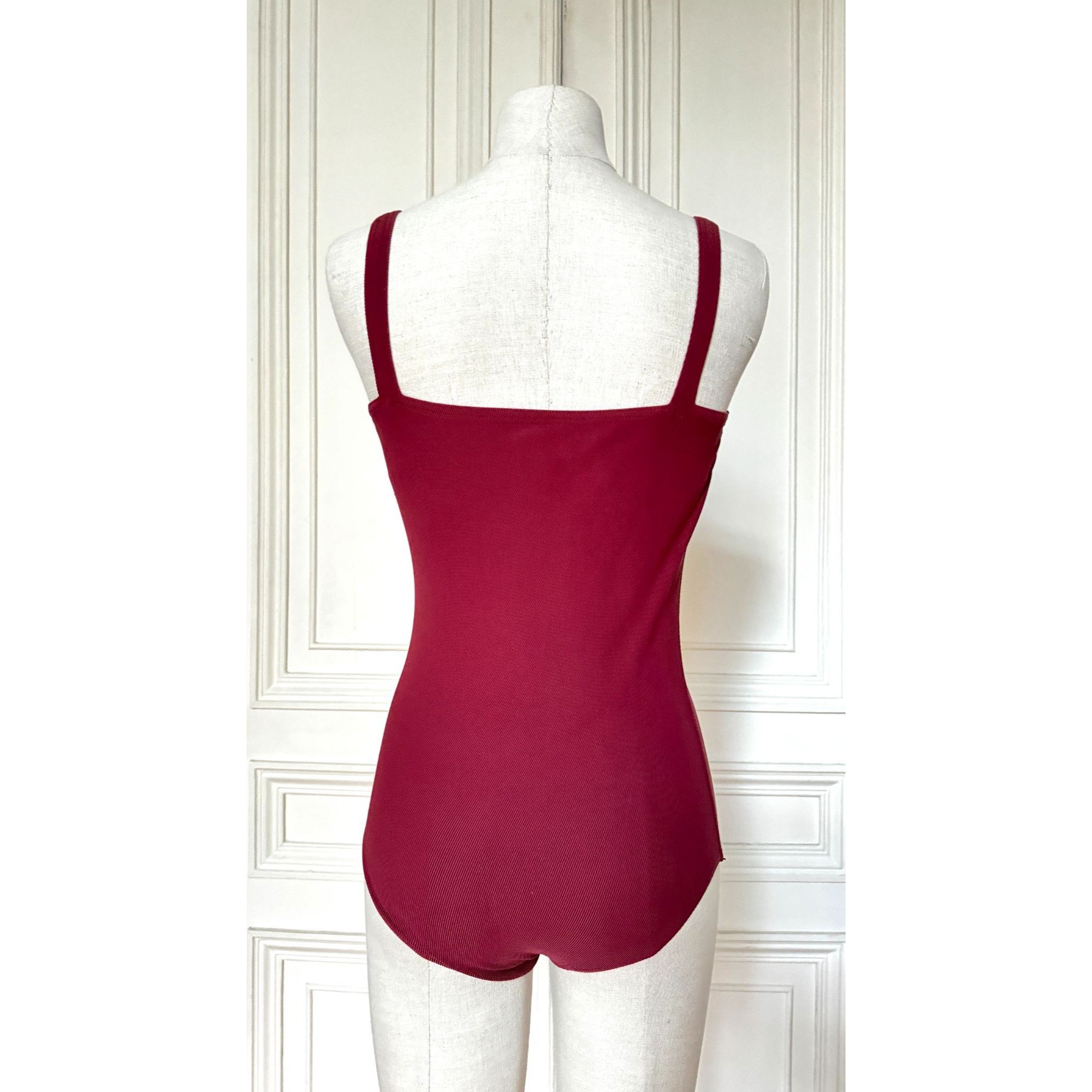 Hermes Burgundy One-Piece Swimsuit Size S / US 4 / IT 40 - 5 Thumbnail