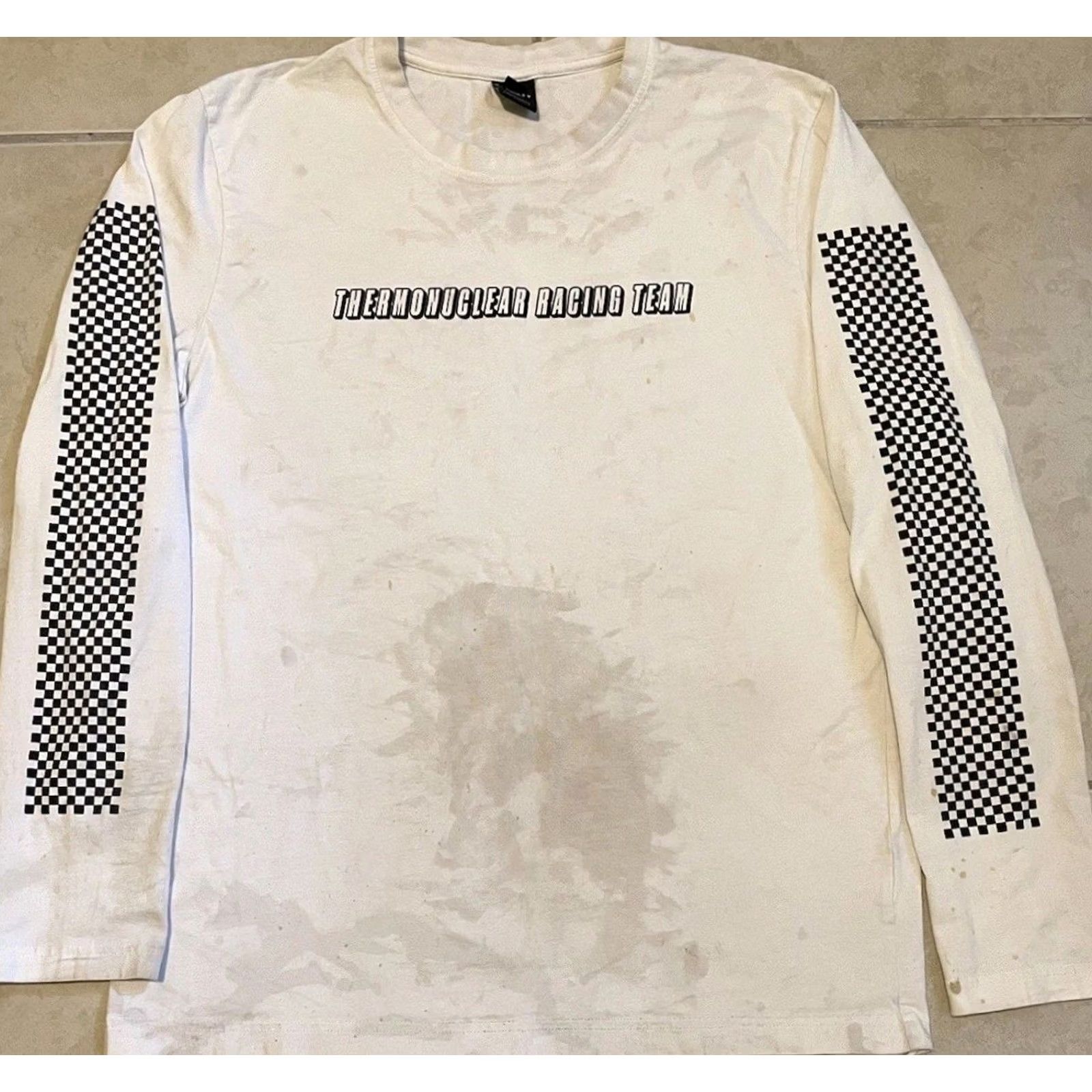 Oakley VINTAGE Oakley Thermonuclear Racing Team Faded Distressed Shirt M White 90s Rock Biker Military USA Mens Size US M / EU 48-50 / 2 - 2 Thumbnail
