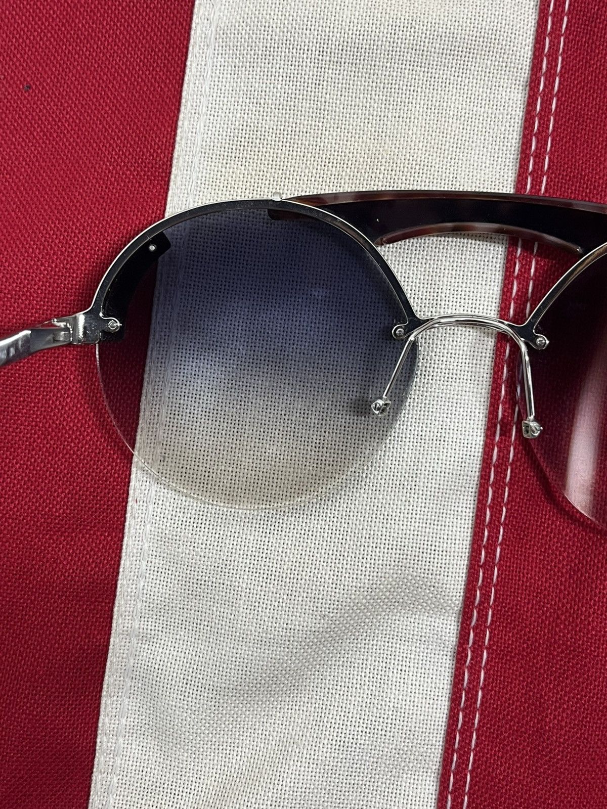 Prada Prada SPR 52U Semi-Rimless Aviator Sunglasses Size ONE SIZE - 7 Thumbnail