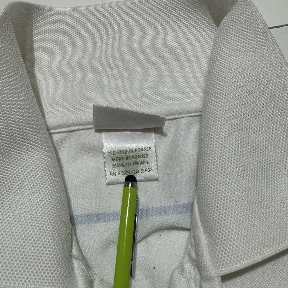 Lacoste × Vintage Lacoste Vintage White Blue Striped Polo Rugby Golf Shirt Size US L / EU 52-54 / 3 - 7 Thumbnail