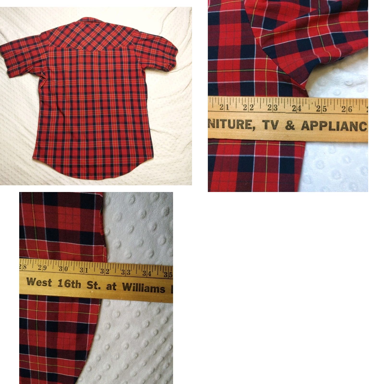 Vintage Ely Cattleman Western Red Plaid Shirt Mens L Short Sleeve Cowboy Pearl Snap Shirt Size US L / EU 52-54 / 3 - 8 Thumbnail