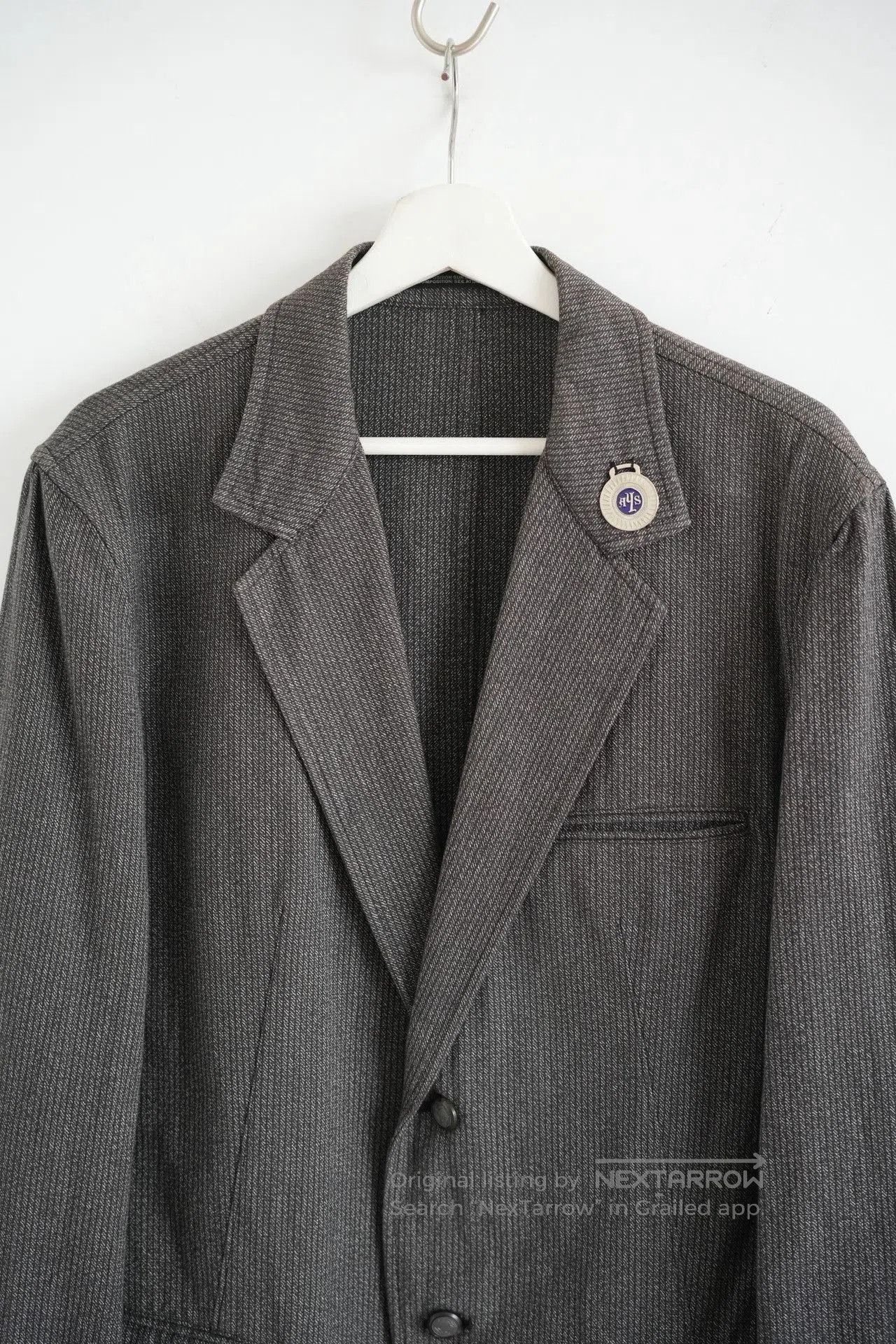 Yohji Yamamoto Yohji Yamamoto 10SS Gray Stripe Badge Suit. Size US L / EU 52-54 / 3 - 3 Thumbnail
