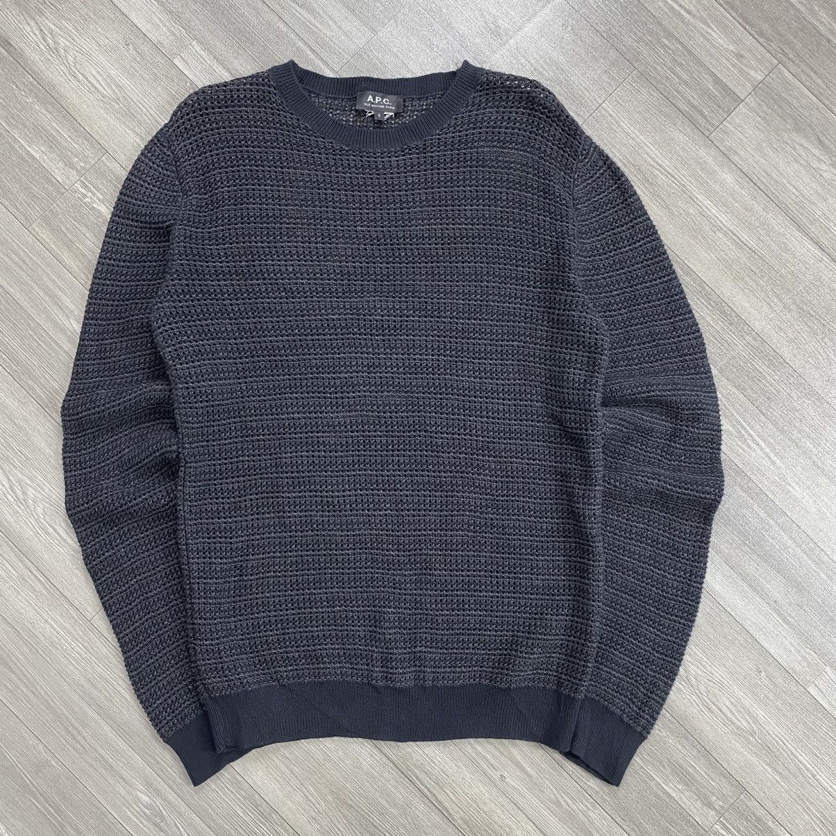 A.P.C. Black Cotton Cashmere Knit Sweater Heavy Grunge