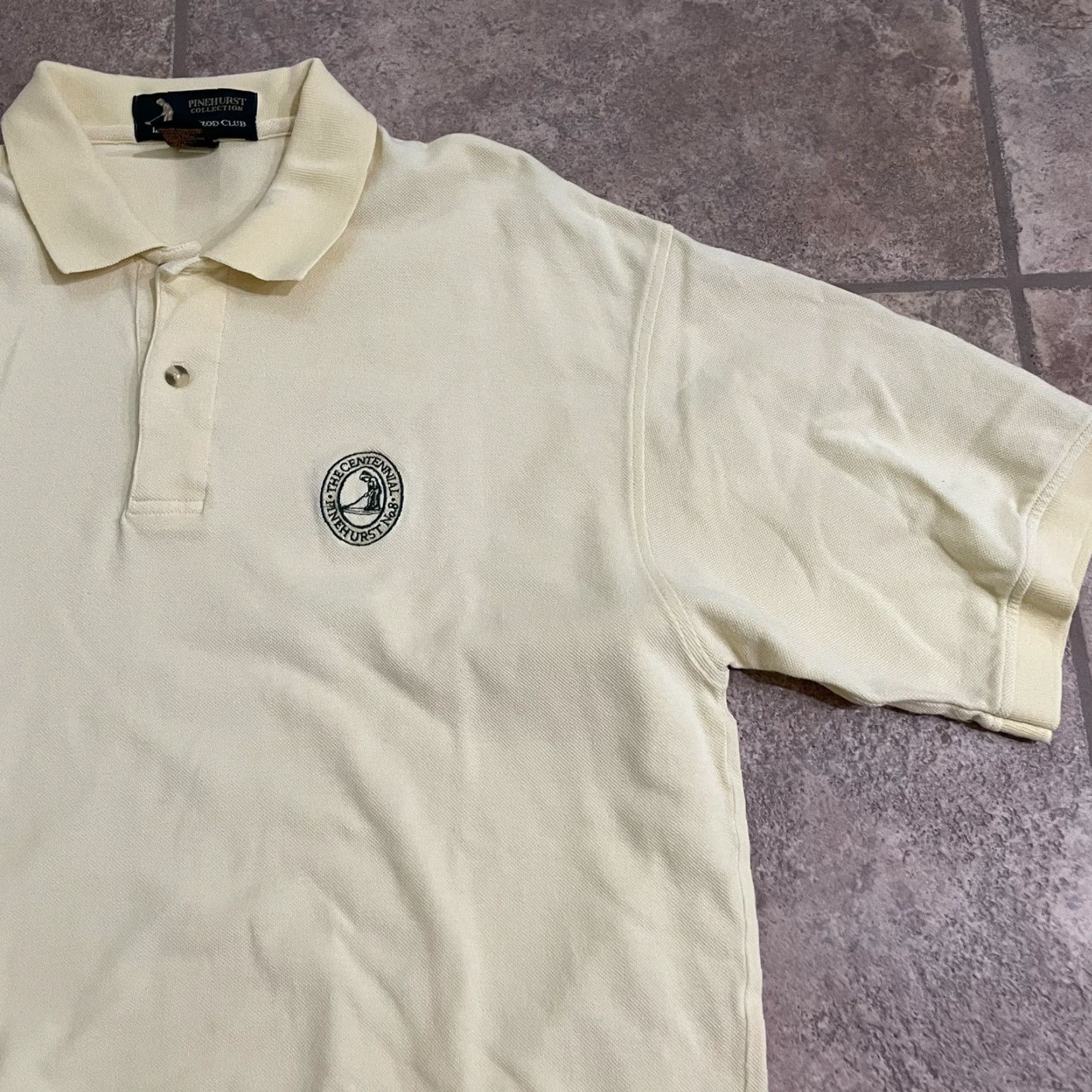 Vintage Pinehurst Collection The Centennial Polo Golf Shirt Mens L Yellow 100% Cotton Polo Shirt Mens L Yellow Golf Shirt Size US L / EU 52-54 / 3 - 2 Thumbnail