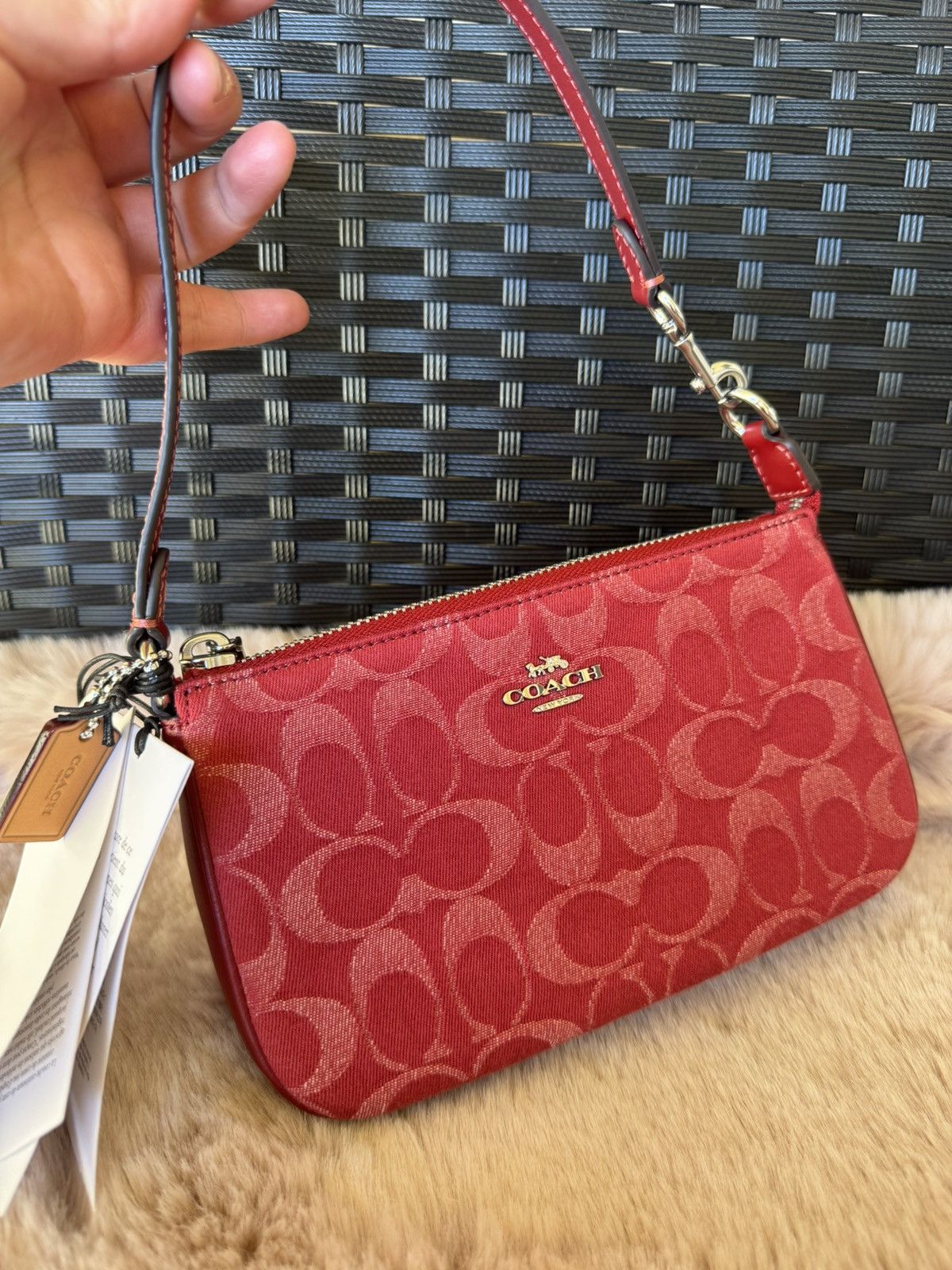 Coach Nolita 19 In Signature Denim denim/Silver/True Red