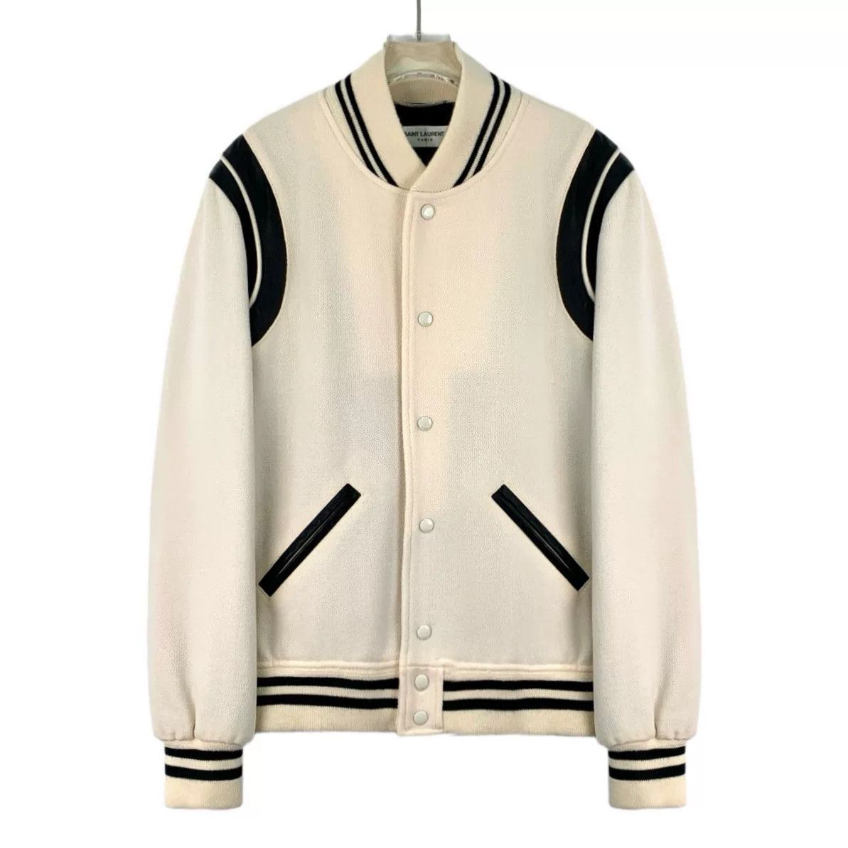 Saint Laurent Paris Saint Laurent 2022 Beige Baseball Jacket Size US M / EU 48-50 / 2 - 1 Thumbnail