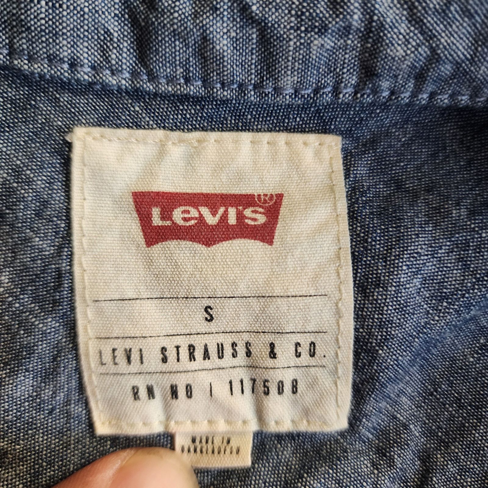 Levi's Levi Strauss Men's S Two-Tone Light Blue Chambray Shirt Size US S / EU 44-46 / 1 - 5 Thumbnail