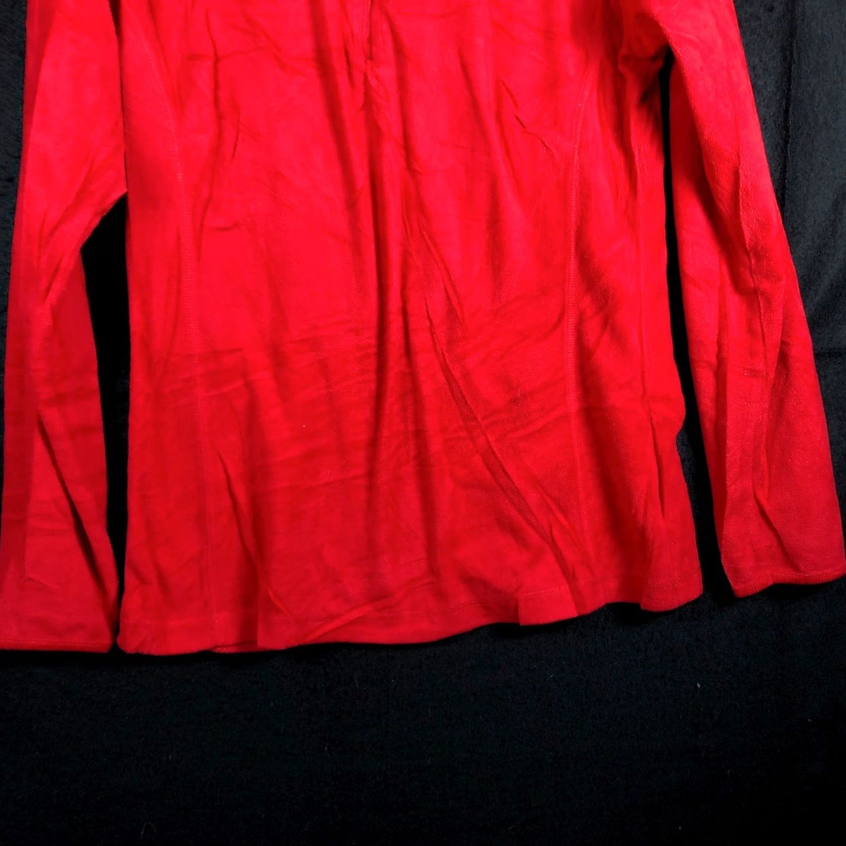 Vintage Columbia Womens Sweater Red Pullover 1/4 Zip Fleece Outdoors Stretch Medium Regular Long Sleeve V-Neck Solid Cotton? Polyester Spandex Size M / US 6-8 / IT 42-44 - 3 Thumbnail