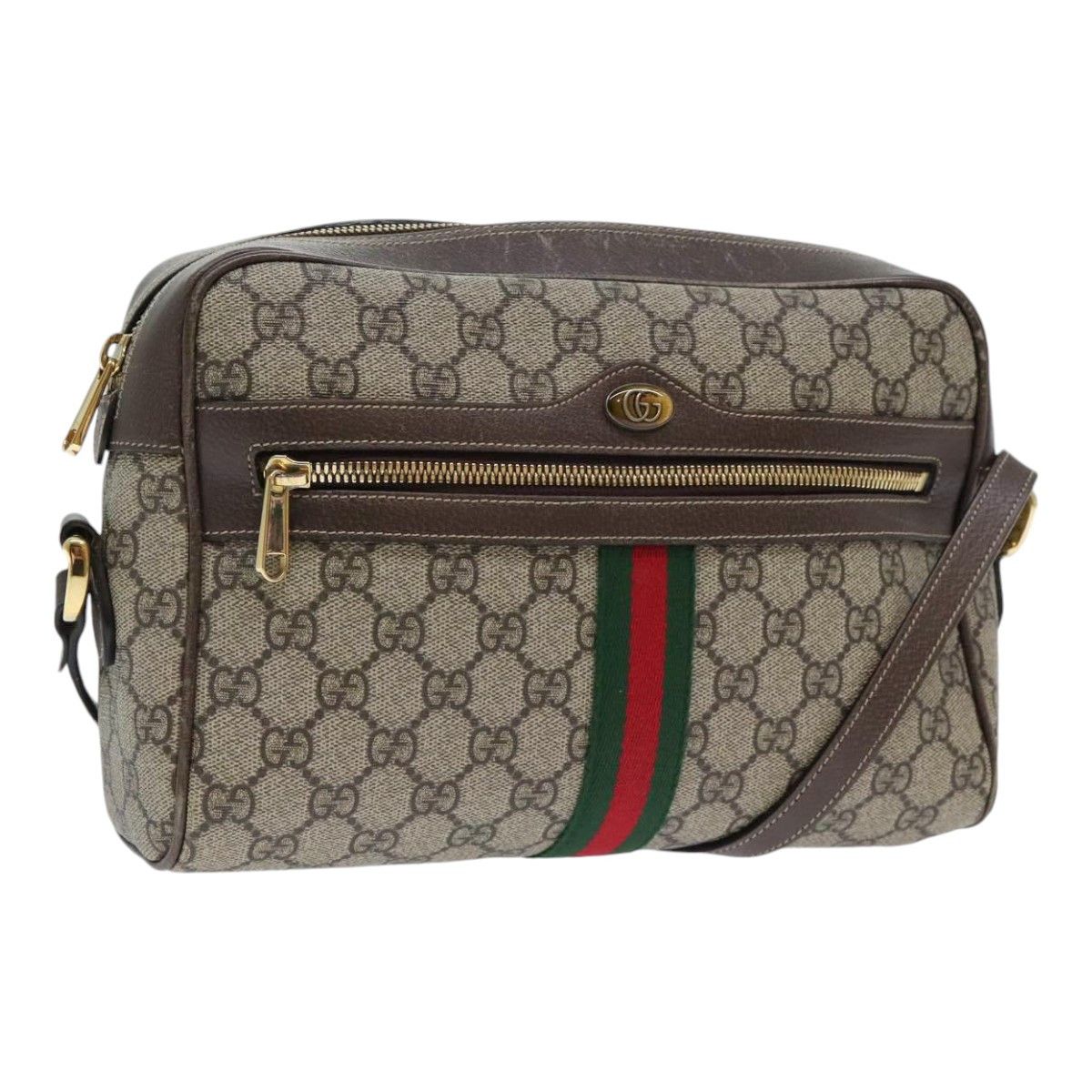 Ophidia Beige Canvas Shoulder Bag (Pre-Owned)