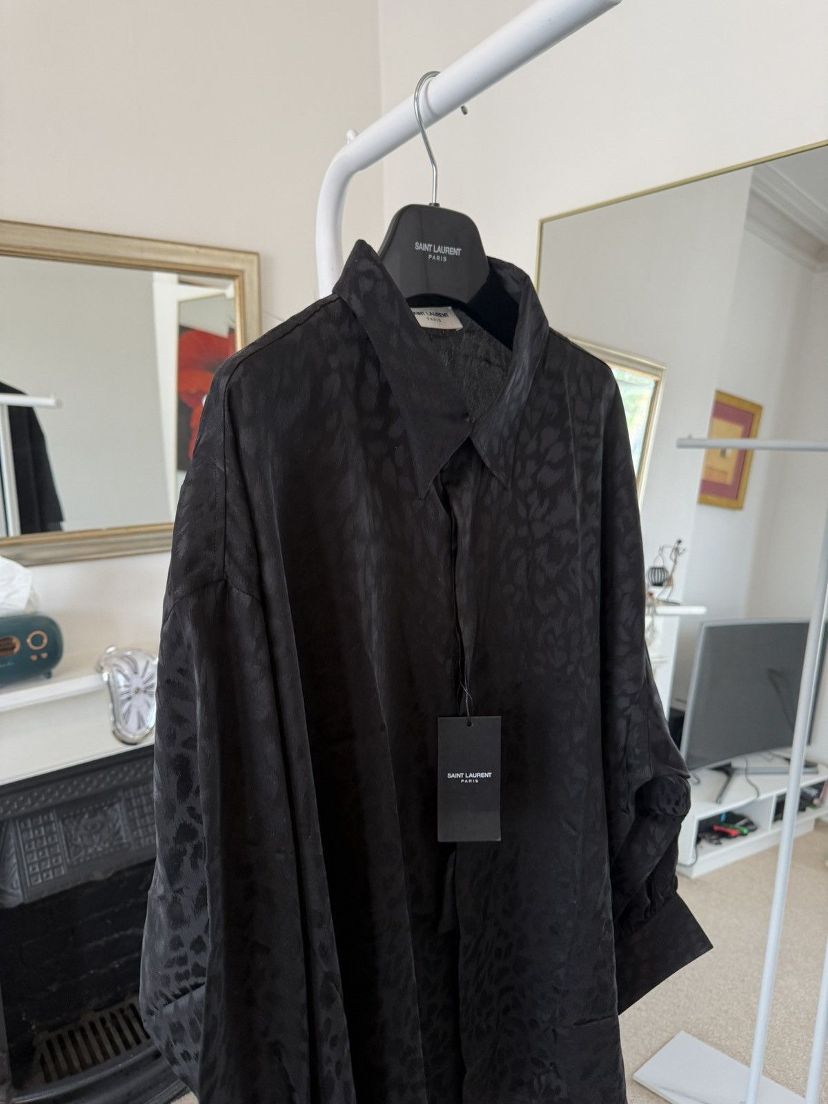 Saint Laurent Paris SS23 Saint Laurent Shirt in Matte and Shiny Silk Size US XL / EU 56 / 4 - 3 Thumbnail
