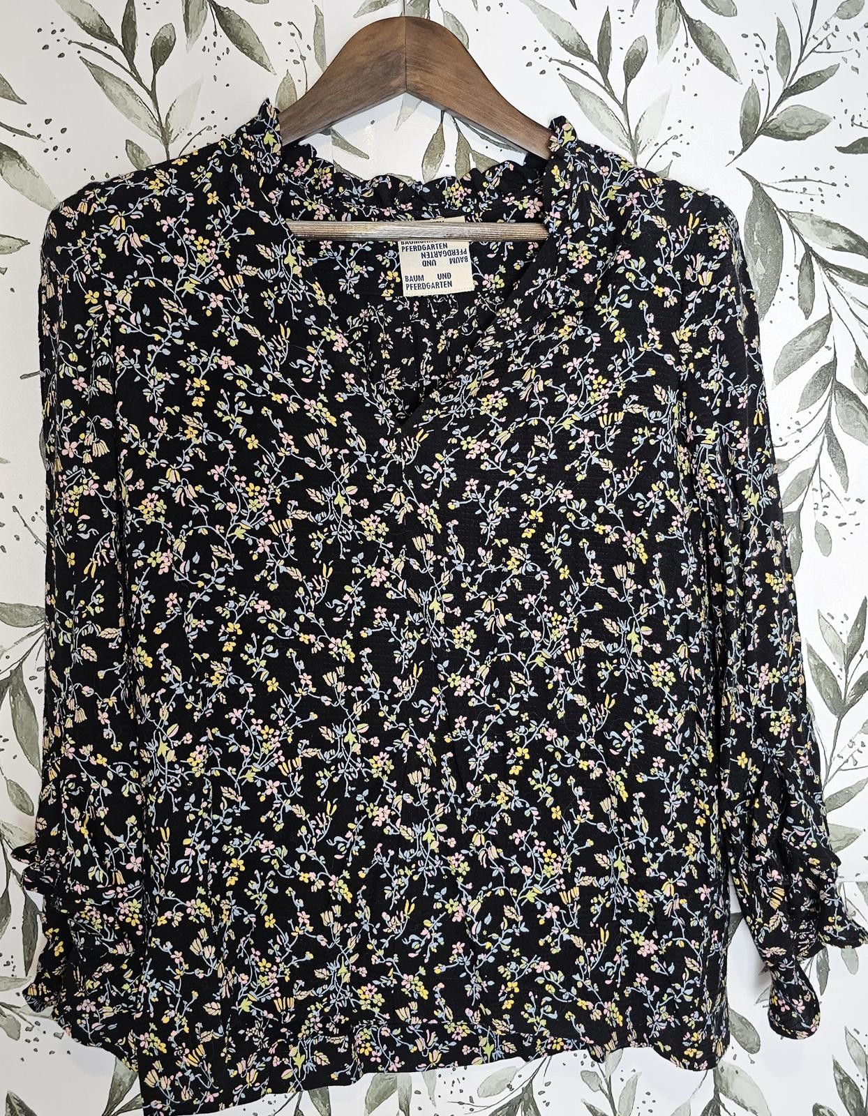 Other Baum Und Pferdgarten Shirt Black Womens Size S Floral Blouse Size S / US 4 / IT 40 - 1 Thumbnail