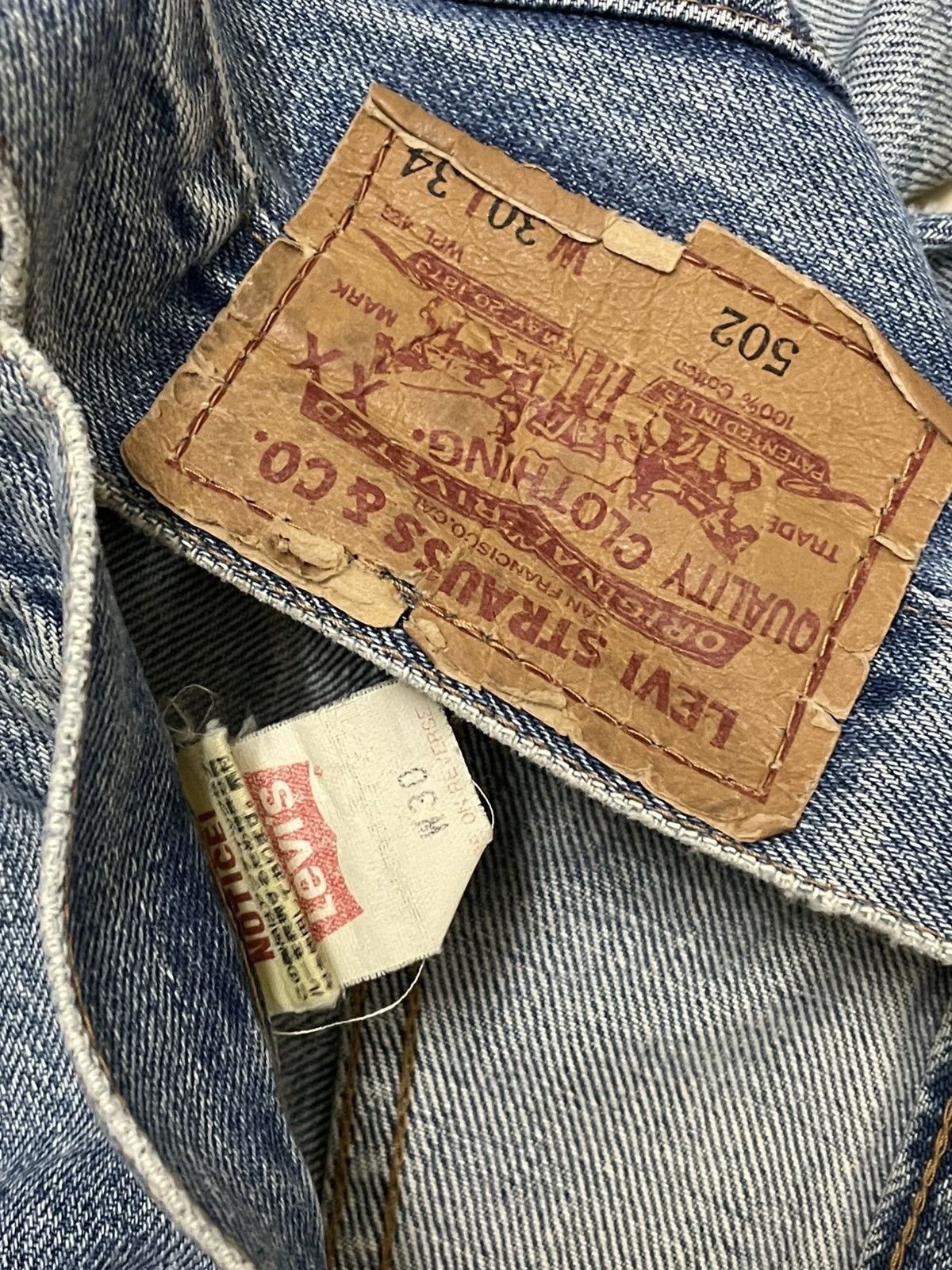 Levi's Vintage Clothing Vintage 1990s Designer Levis 502 Grunge Distressed Denim Size US 30 / EU 46 - 17 Thumbnail