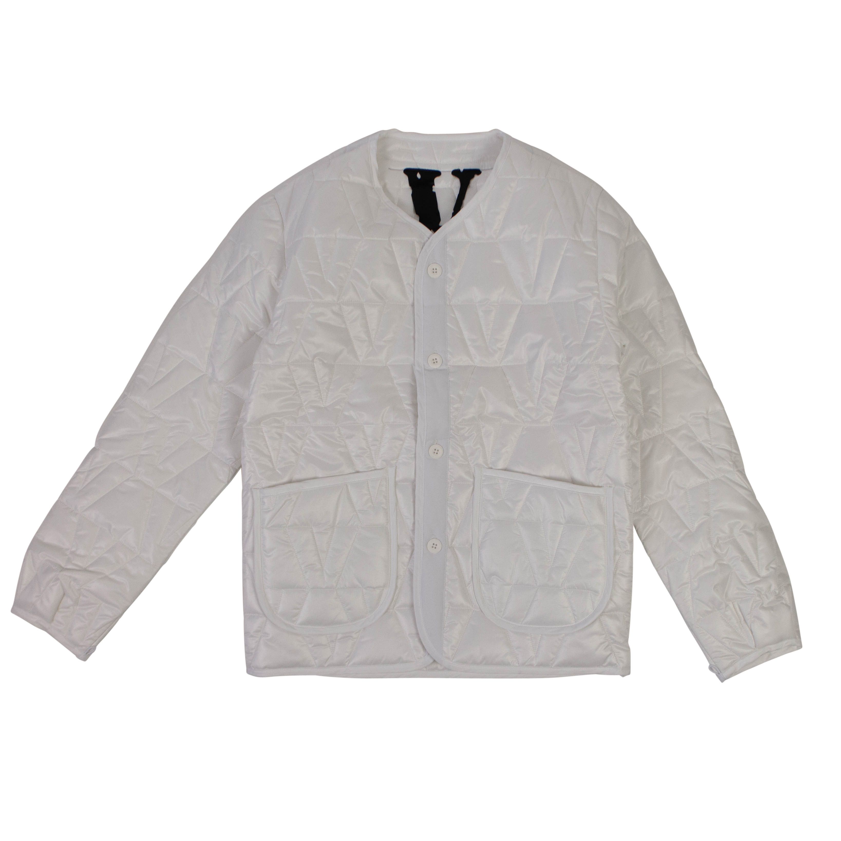 Vlone White V Logo Quilted Jacket Size XL Size US XL / EU 56 / 4 - 1 Thumbnail