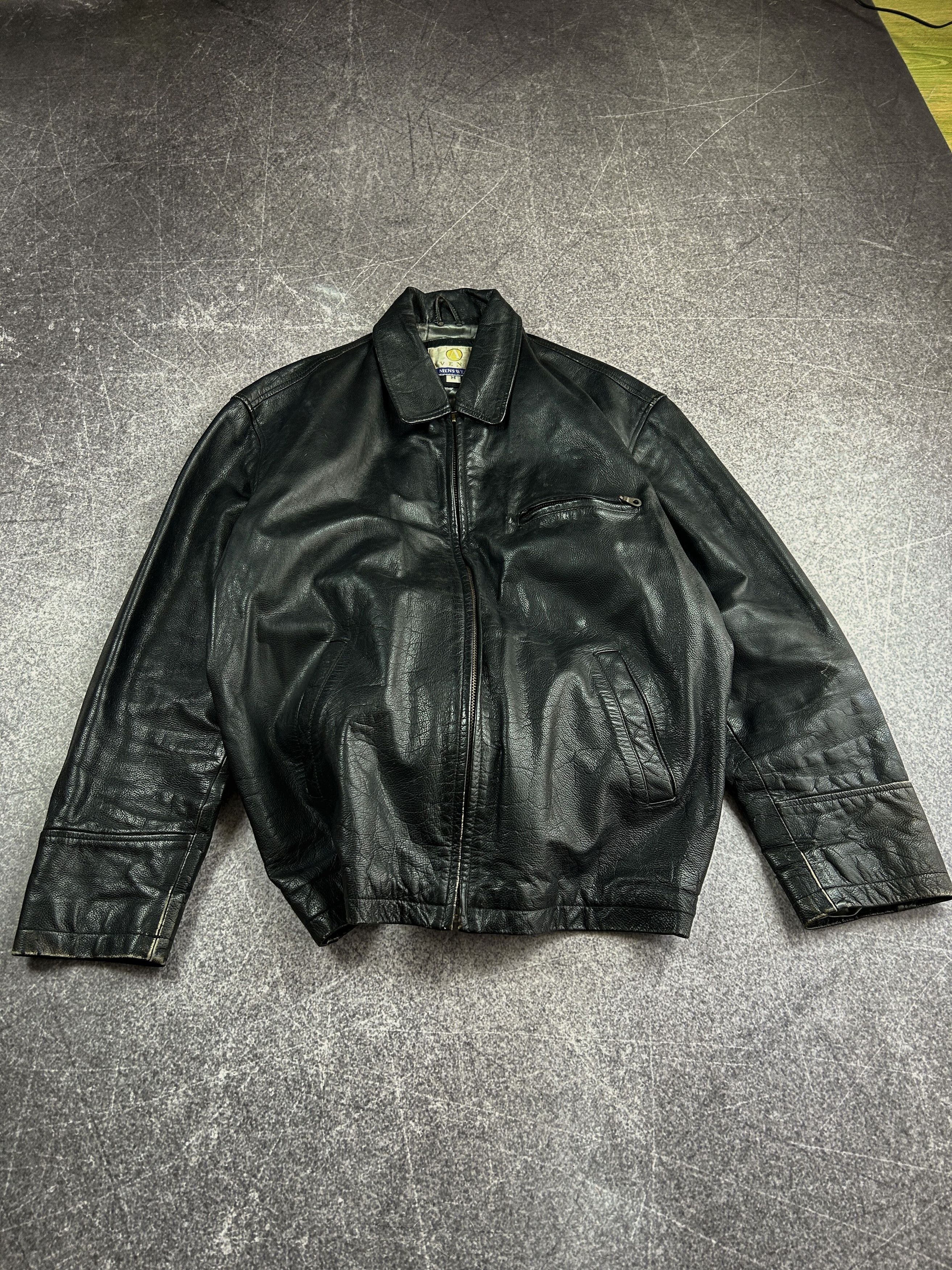 Japanese Brand VTG Yohji Yamamoto Kanye West Ye Style Washed Leather Jacket Size US L / EU 52-54 / 3 - 5 Thumbnail