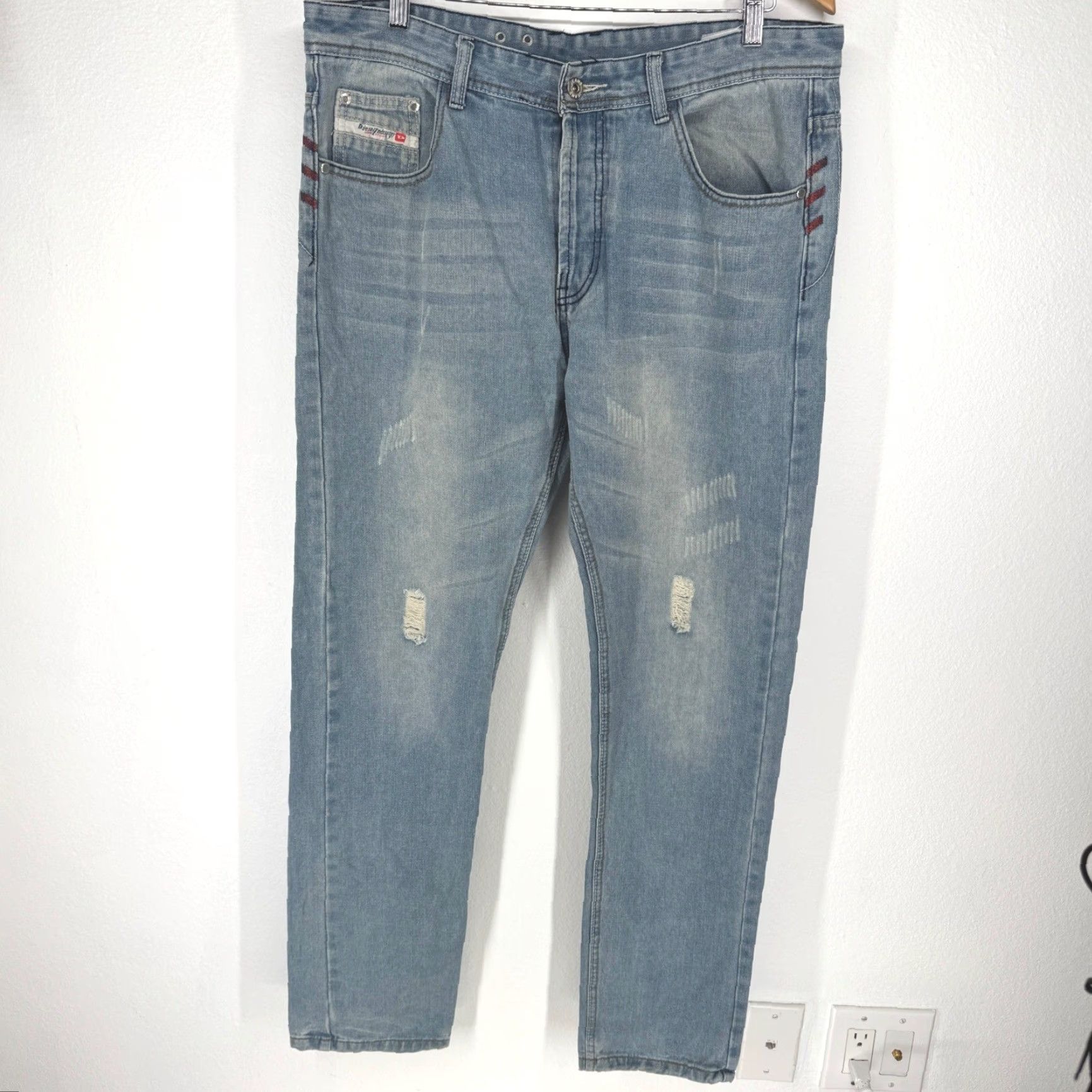 Diesel Diesel Industry Men Distressed Light Straight Leg Denim Jeans 36 Size US 36 / EU 52 - 3 Thumbnail