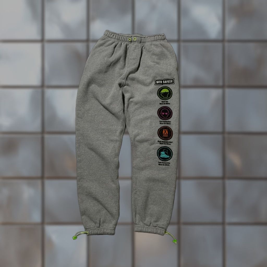 VINTAGE John Geiger Sweatpants Pants Mens 20oz French Terry 2020 Site Safety Heather Grey Jogger M Gray