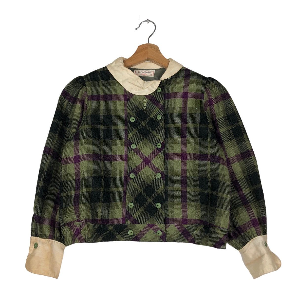 Vintage 🔥Vintage Cropped Jacket Yves Saint Laurent Enfants Size US S / EU 44-46 / 1 - 1 Thumbnail